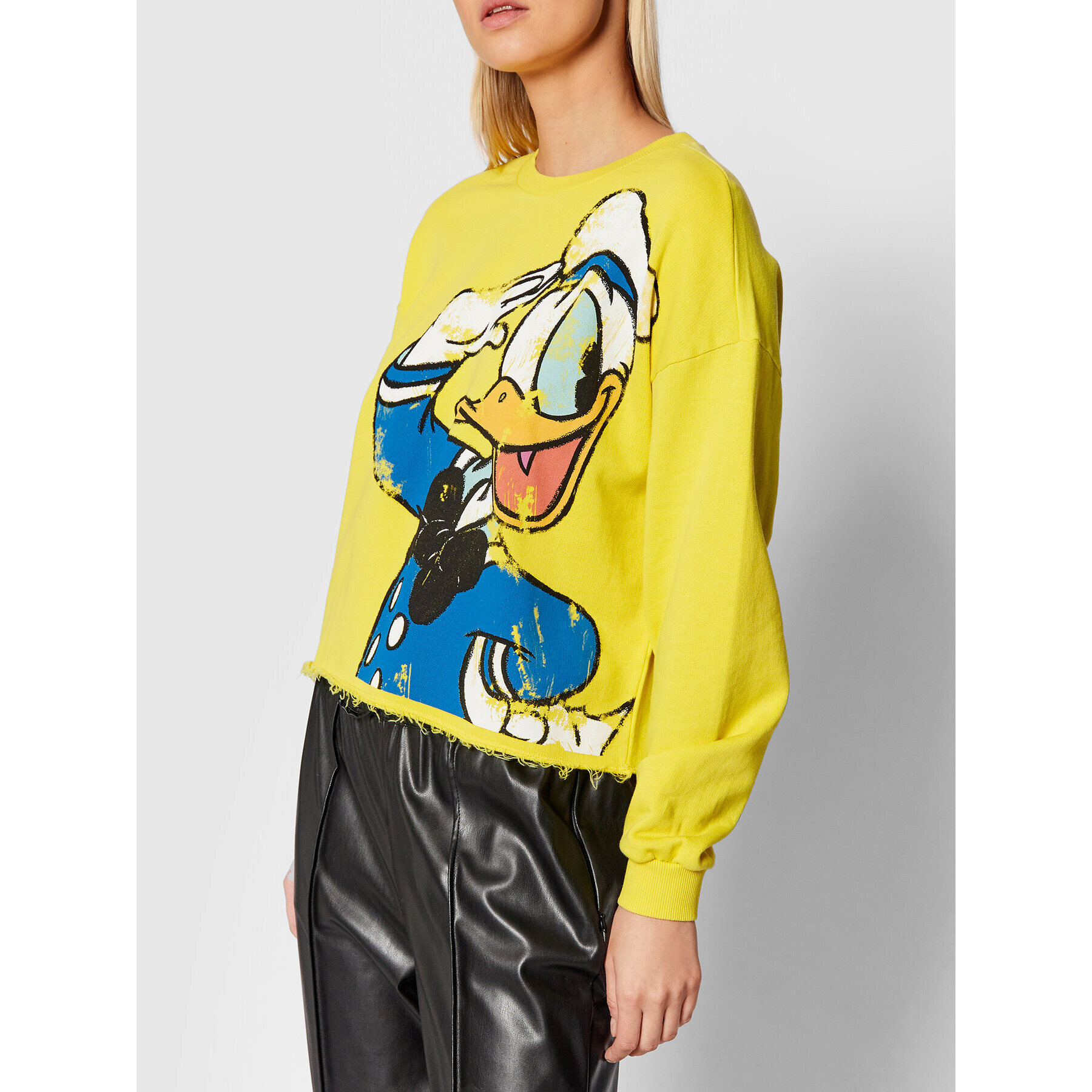 Desigual Bluză DISNEY El Pato Donald 21WWSK45 Galben Regular Fit - Pled.ro