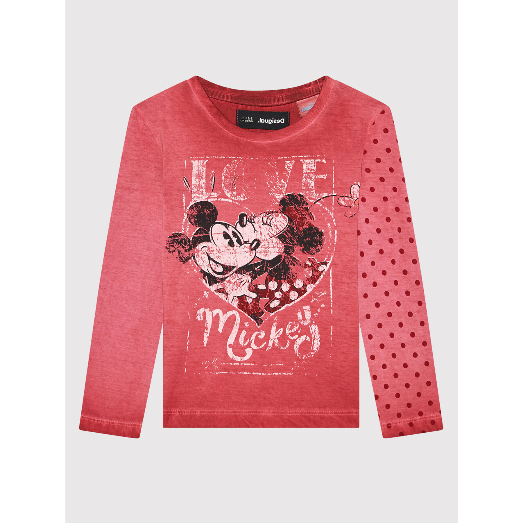 Desigual Bluză DISNEY Love Mickey 21WGTK15 Roz Regular Fit - Pled.ro