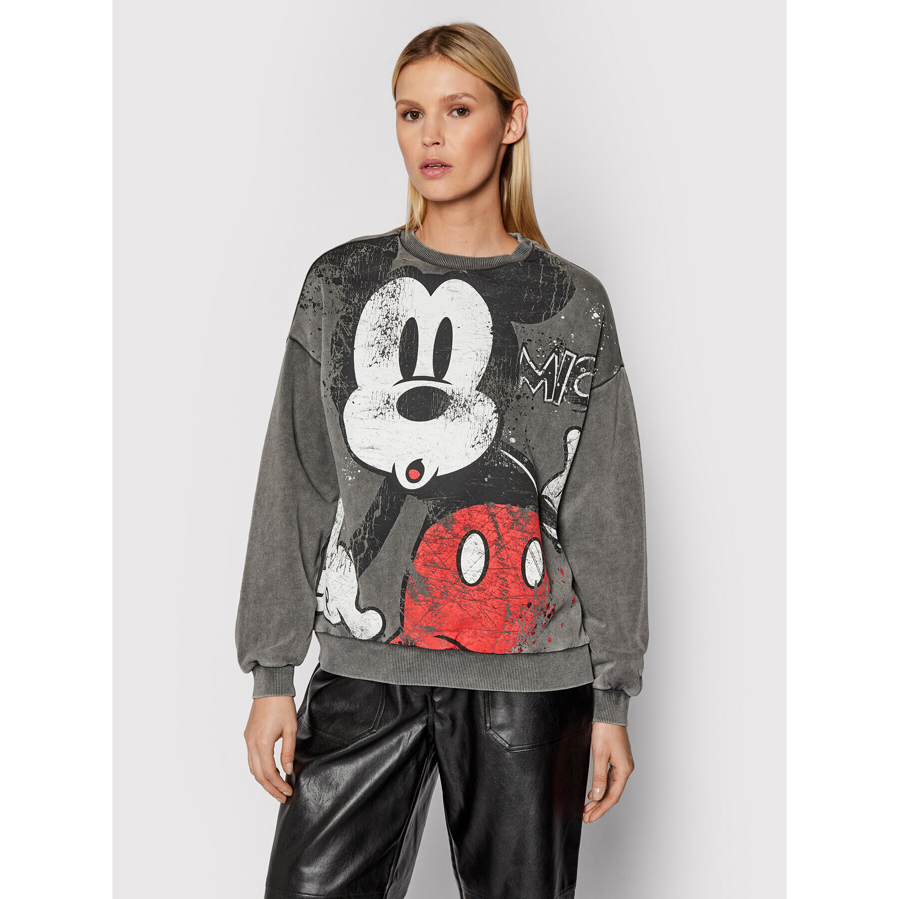 Desigual Bluză DISNEY Mickey 21WWSK44 Gri Regular Fit - Pled.ro