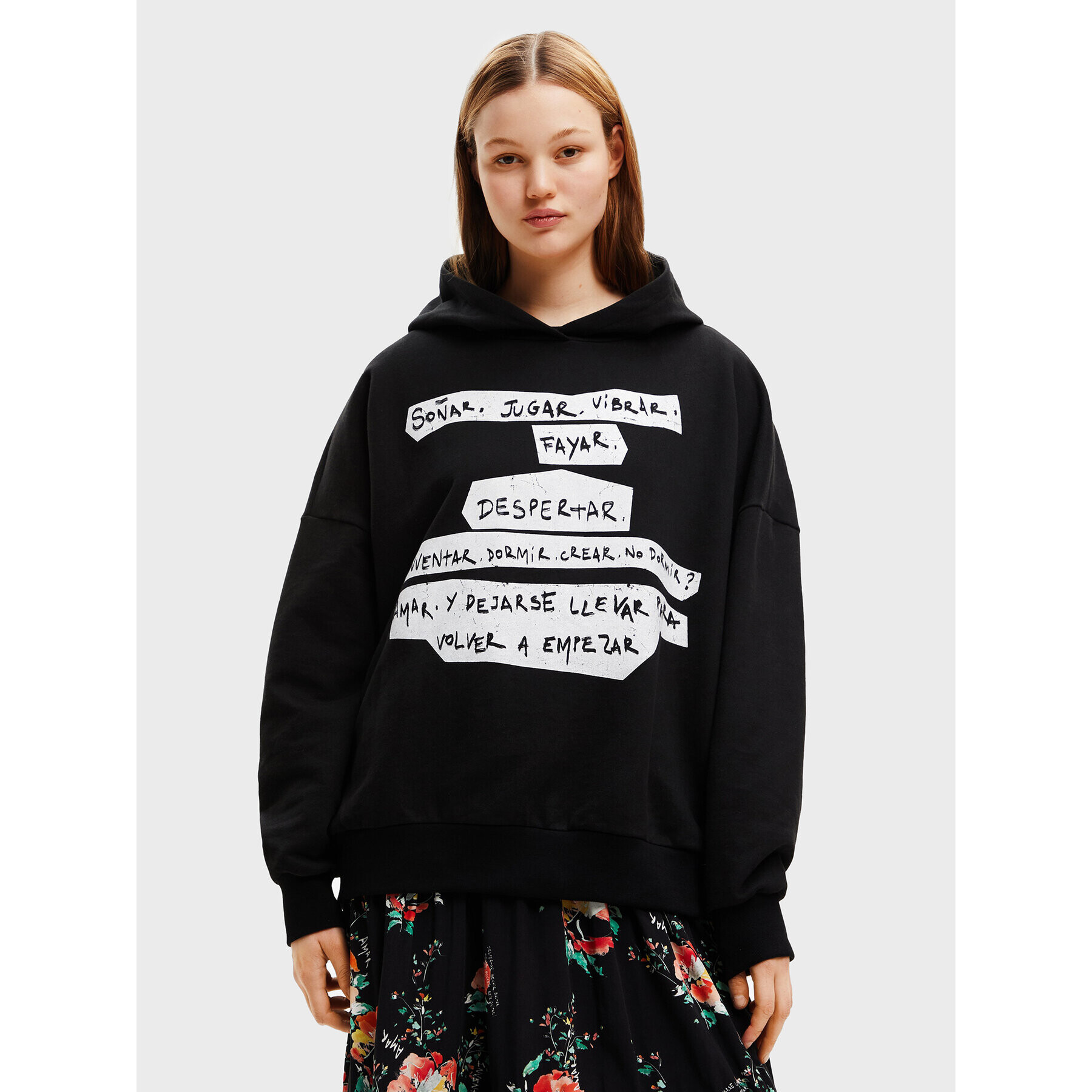 Desigual Bluză Irma 22WWSK43 Negru Oversize - Pled.ro