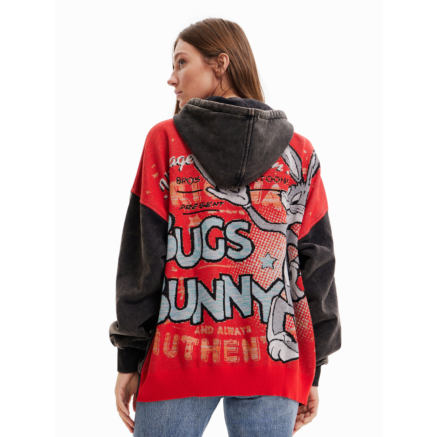 Desigual Bluză LOONEY TUNES Bunny Star 23SWSK23 Negru Oversize - Pled.ro