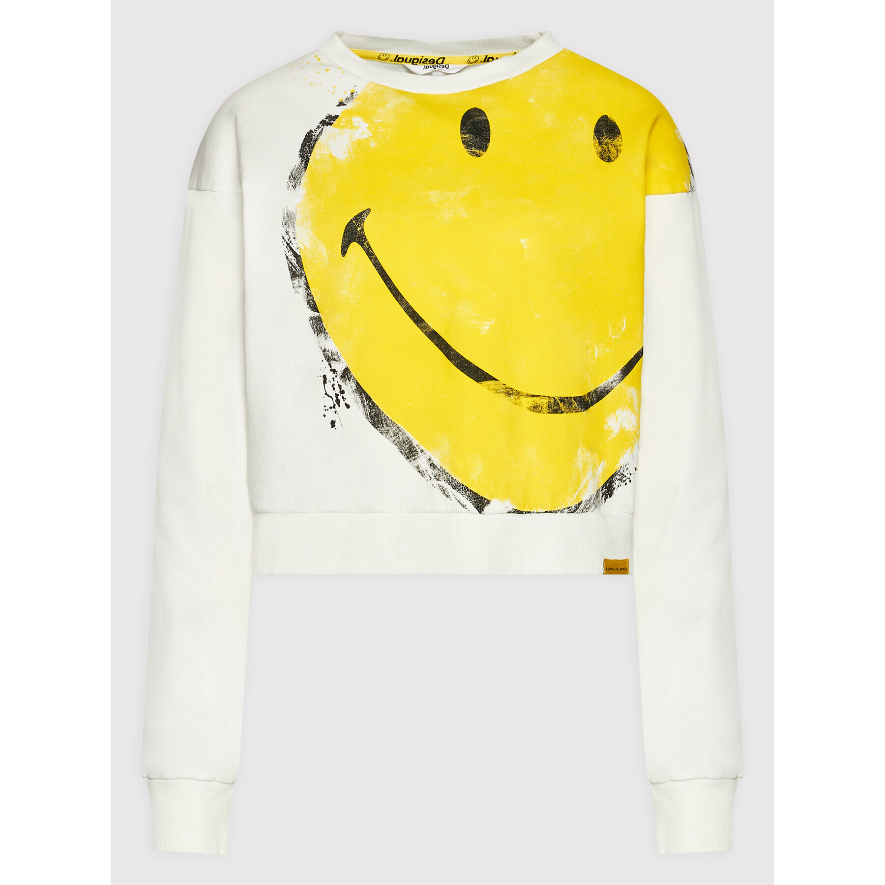 Desigual Bluză SMILEY Amazonas 22SWSK34 Alb Regular Fit - Pled.ro