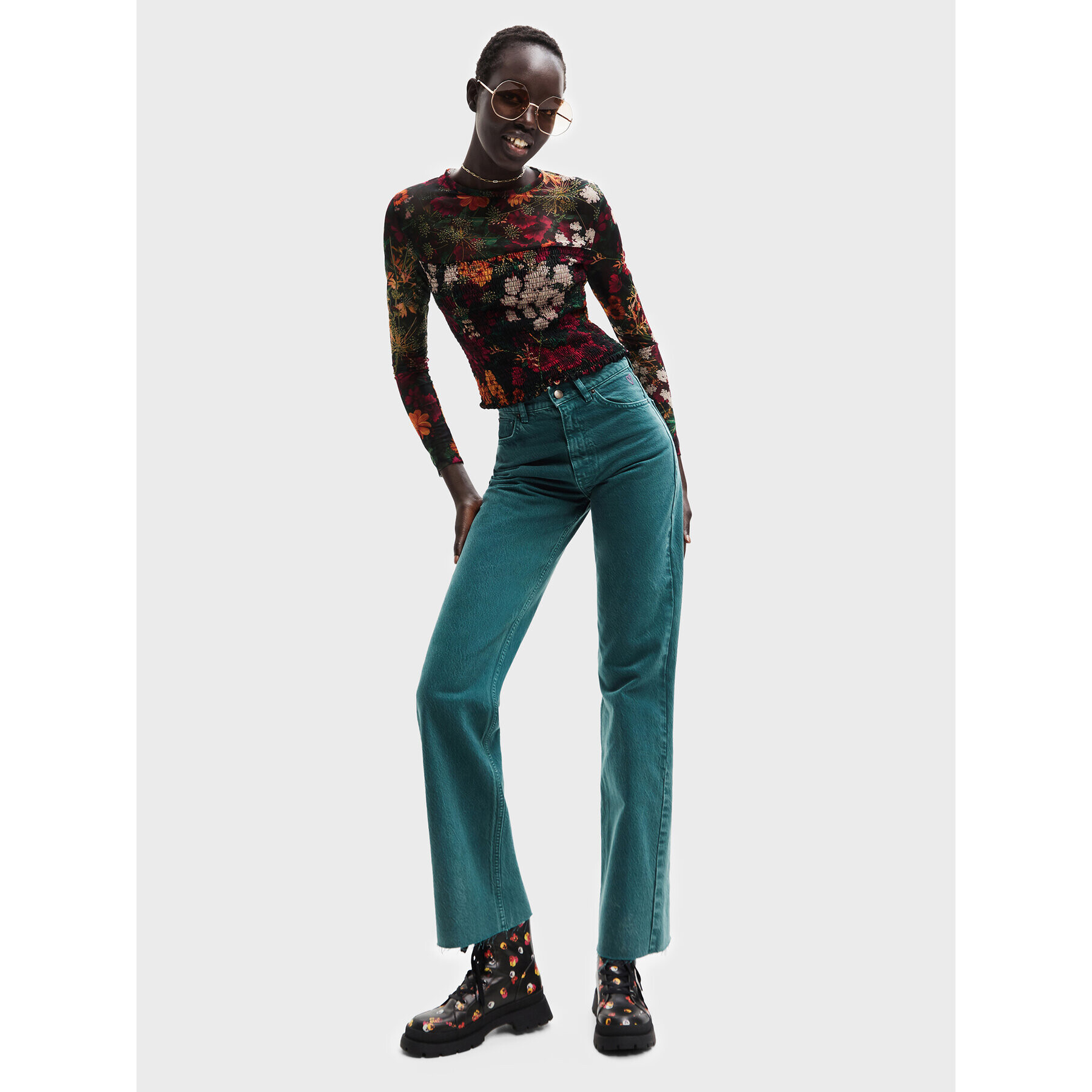 Desigual Bluză Uxia 22WWTK63 Colorat Slim Fit - Pled.ro