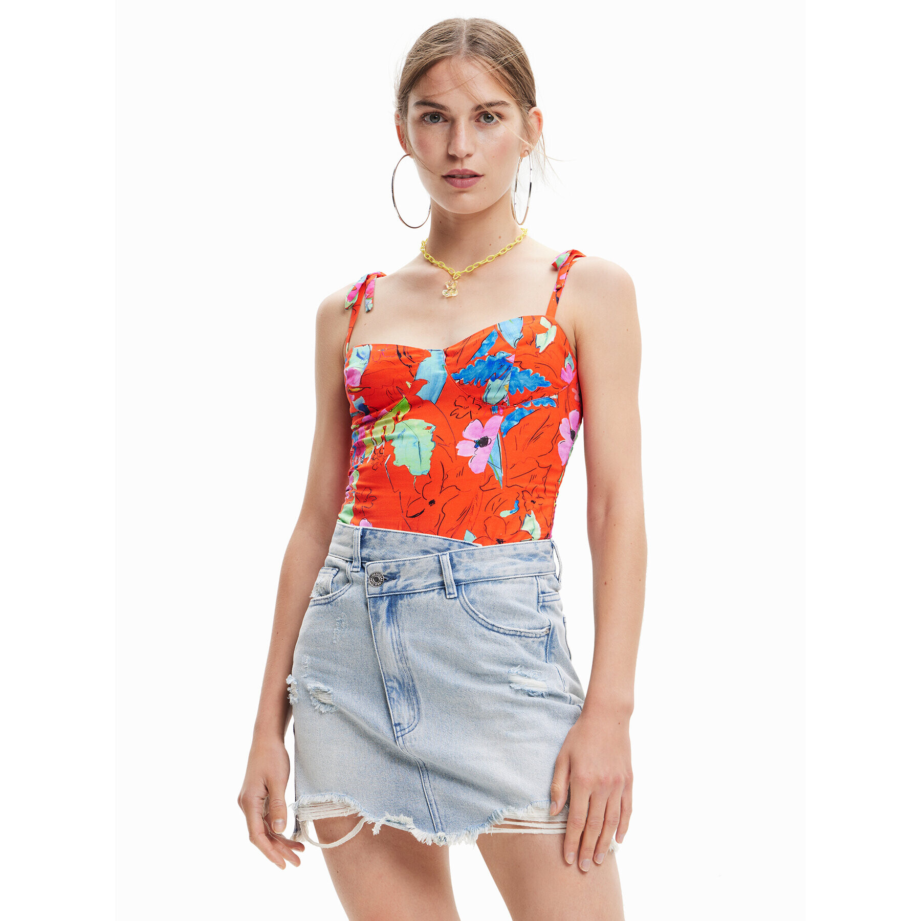 Desigual Body 23SWQW06 Portocaliu Slim Fit - Pled.ro