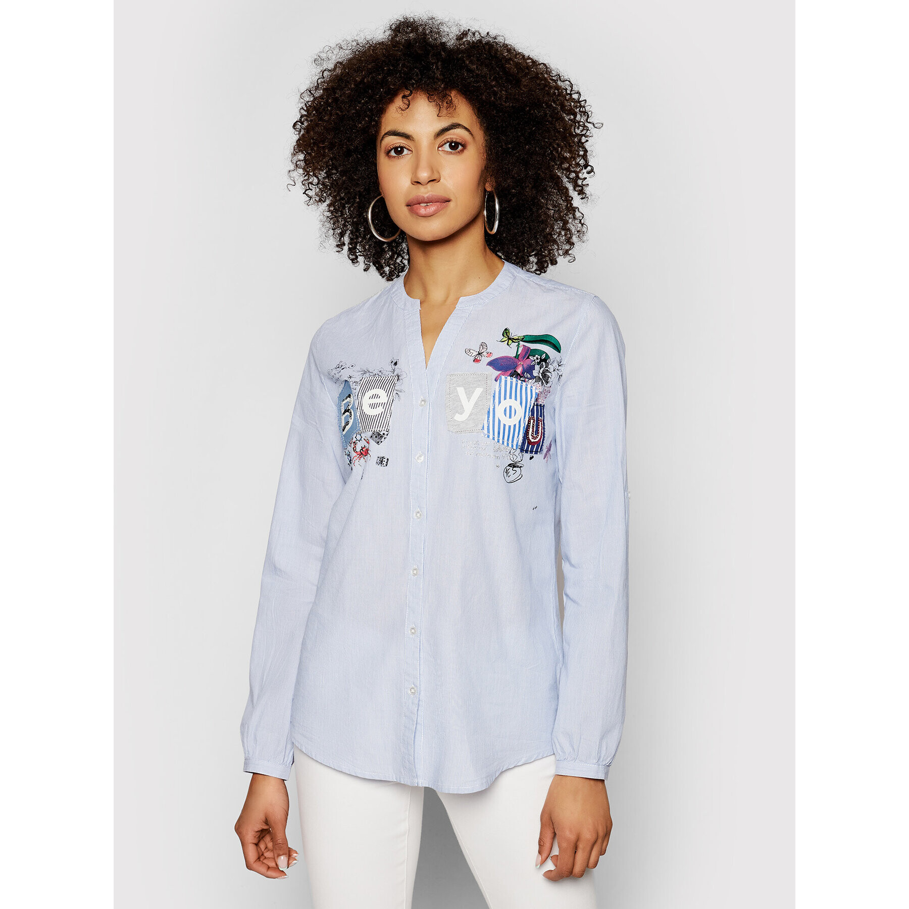 Desigual Cămașă Beyou 21SWCW24 Albastru Loose Fit - Pled.ro