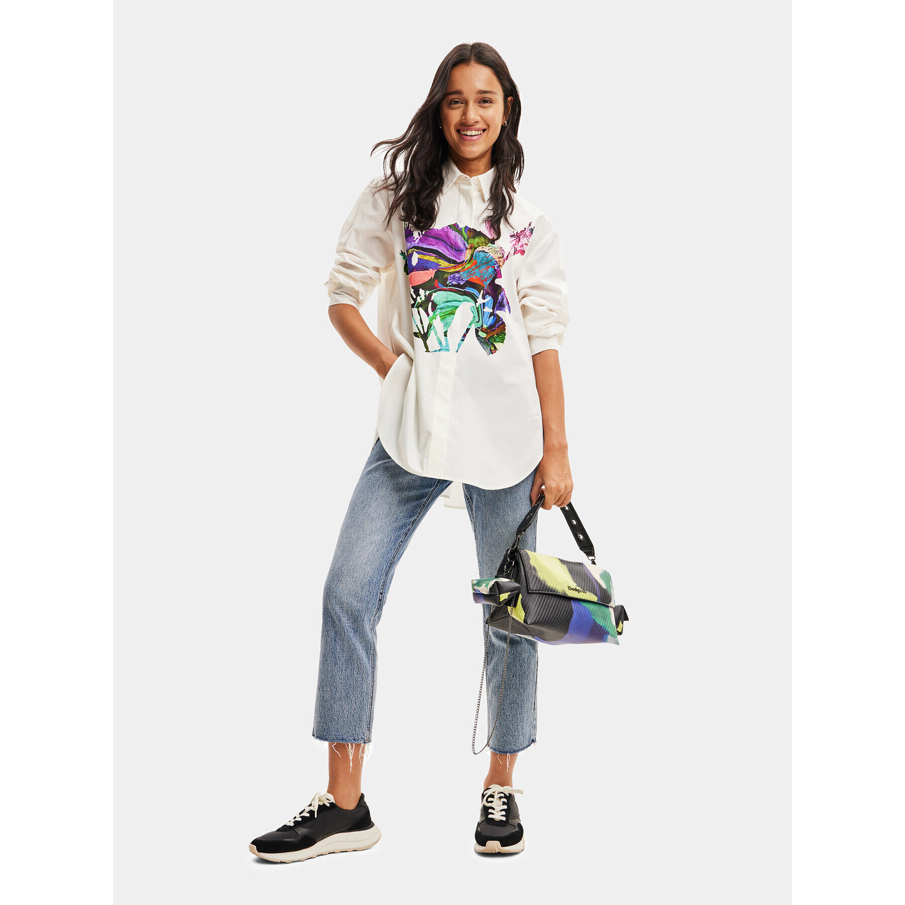 Desigual Cămașă 23WWCW31 Alb Oversize - Pled.ro