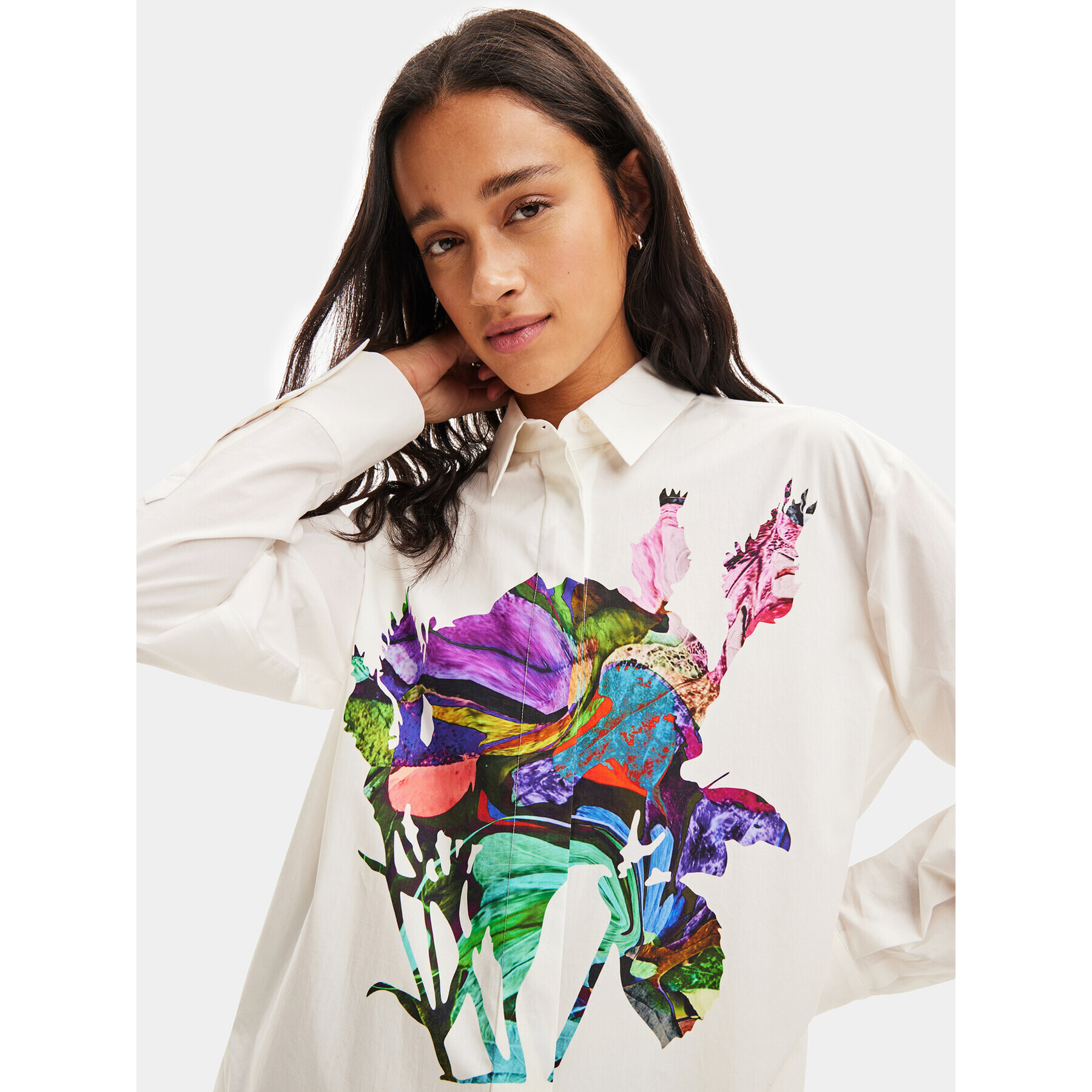 Desigual Cămașă 23WWCW31 Alb Oversize - Pled.ro