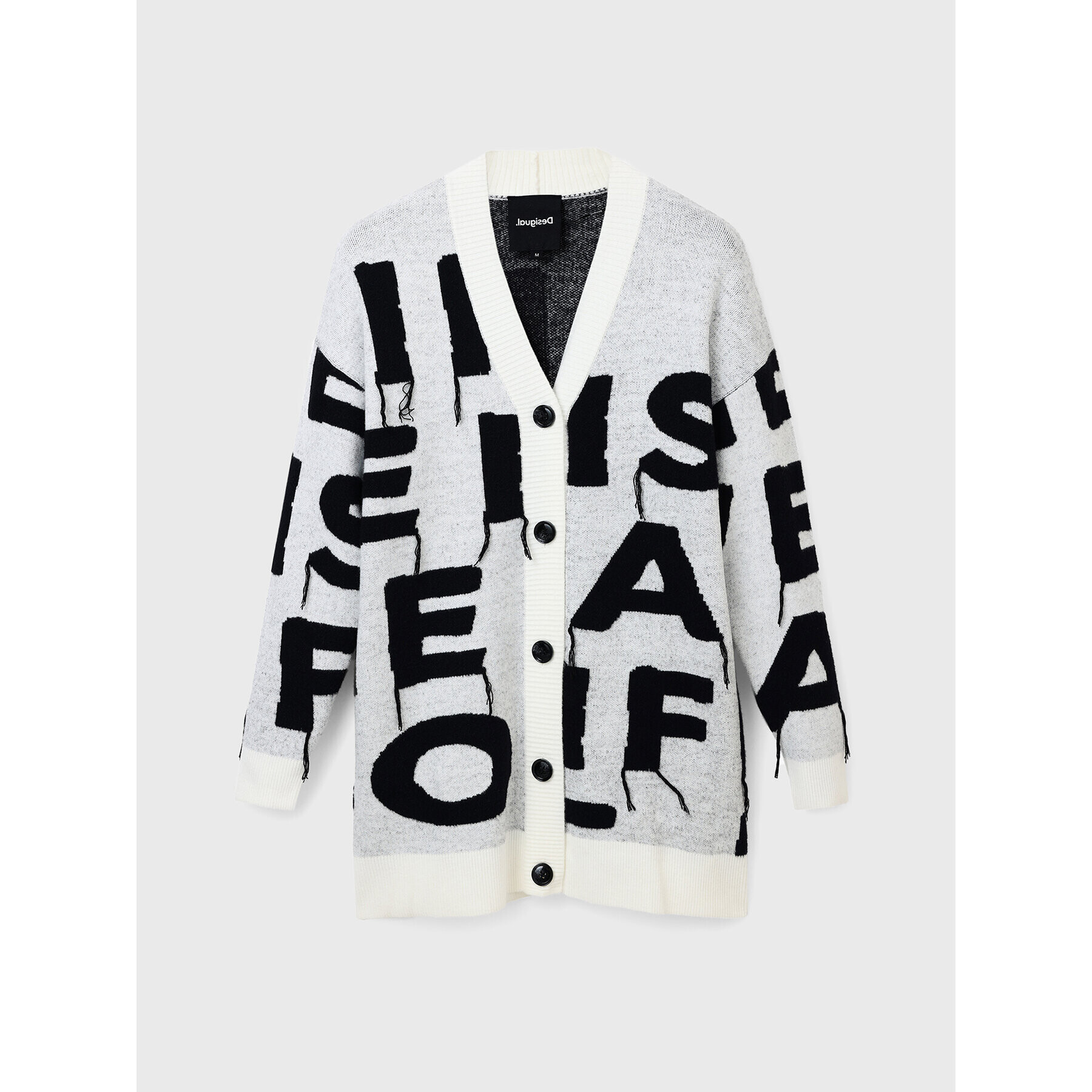 Desigual Cardigan Ivet 22WWJFAE Gri Oversize - Pled.ro