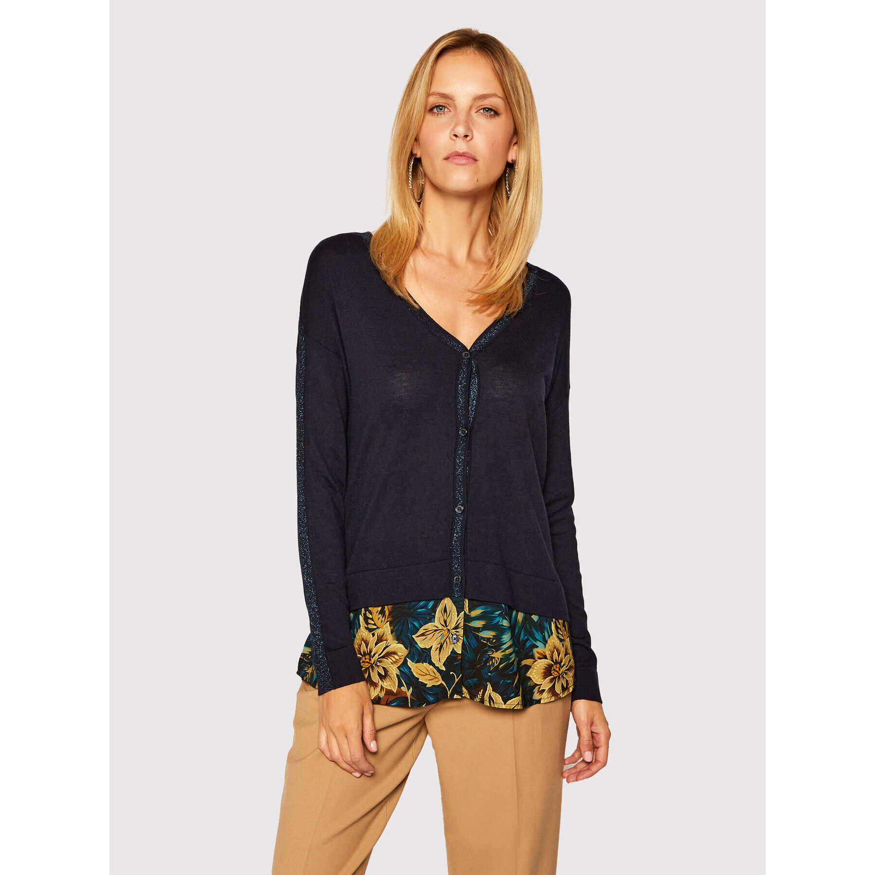 Desigual Cardigan Lucerna 20WWJF84 Bleumarin Regular Fit - Pled.ro