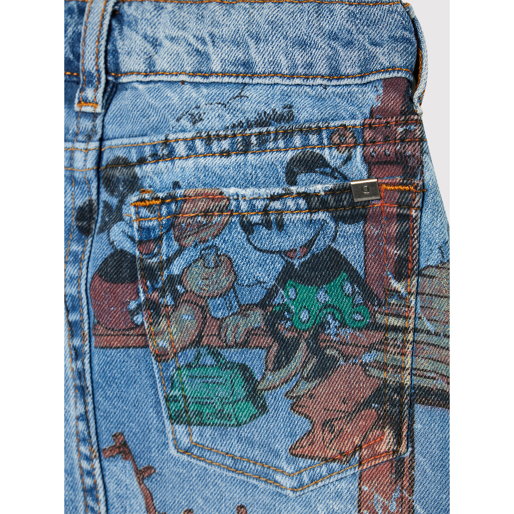 Desigual Fustă DISNEY Vintage Mickey 21WGFD02 Bleumarin Regular Fit - Pled.ro