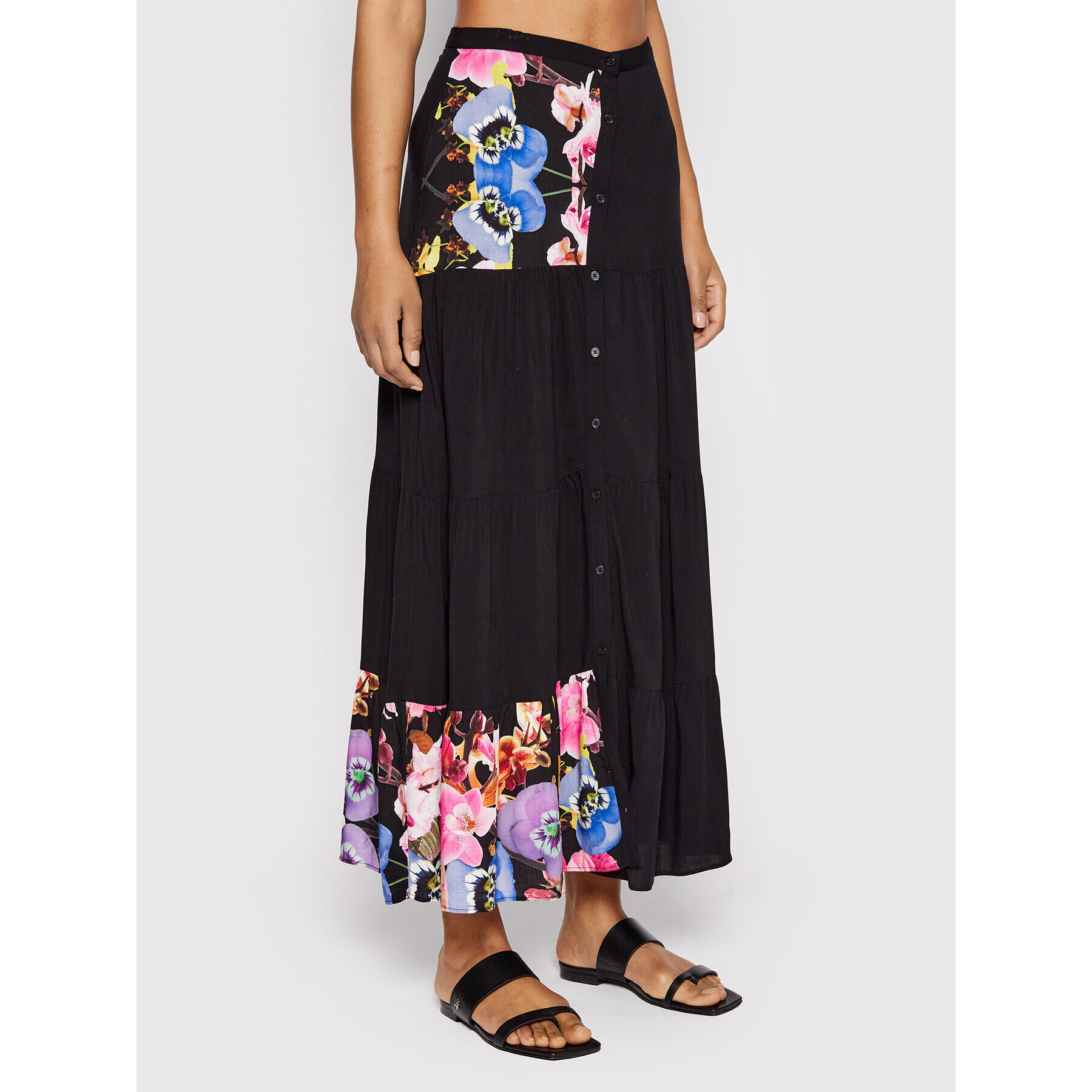 Desigual Fustă maxi MONSIEUR CHRISTIAN LACROIX Le Mans 22SWFW10 Negru Relaxed Fit - Pled.ro