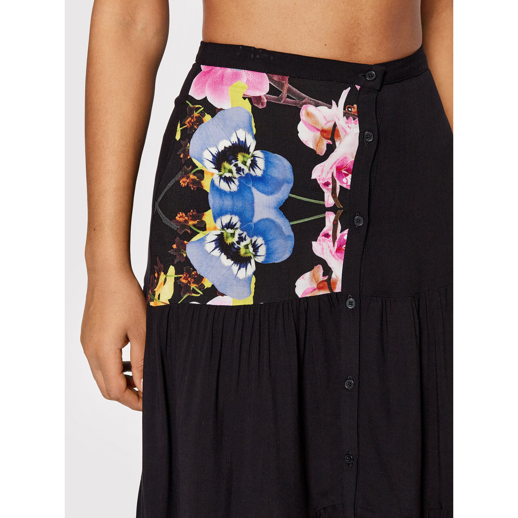 Desigual Fustă maxi MONSIEUR CHRISTIAN LACROIX Le Mans 22SWFW10 Negru Relaxed Fit - Pled.ro