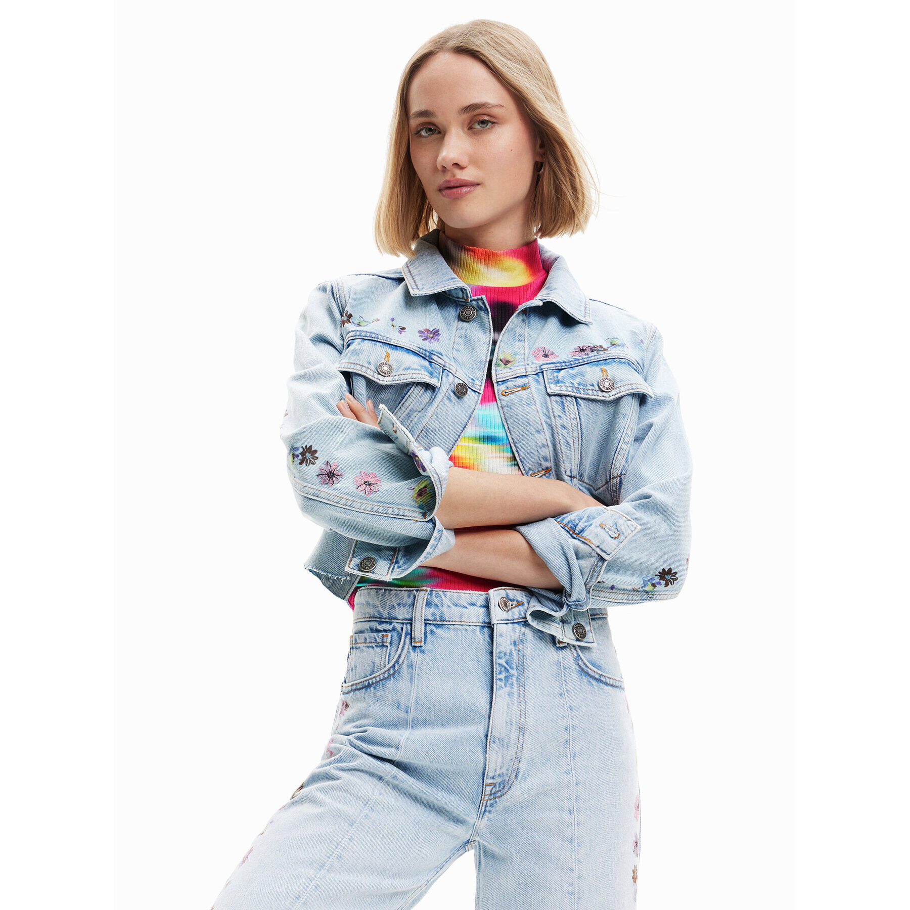 Desigual Geacă de blugi 23SWED55 Albastru Regular Fit - Pled.ro