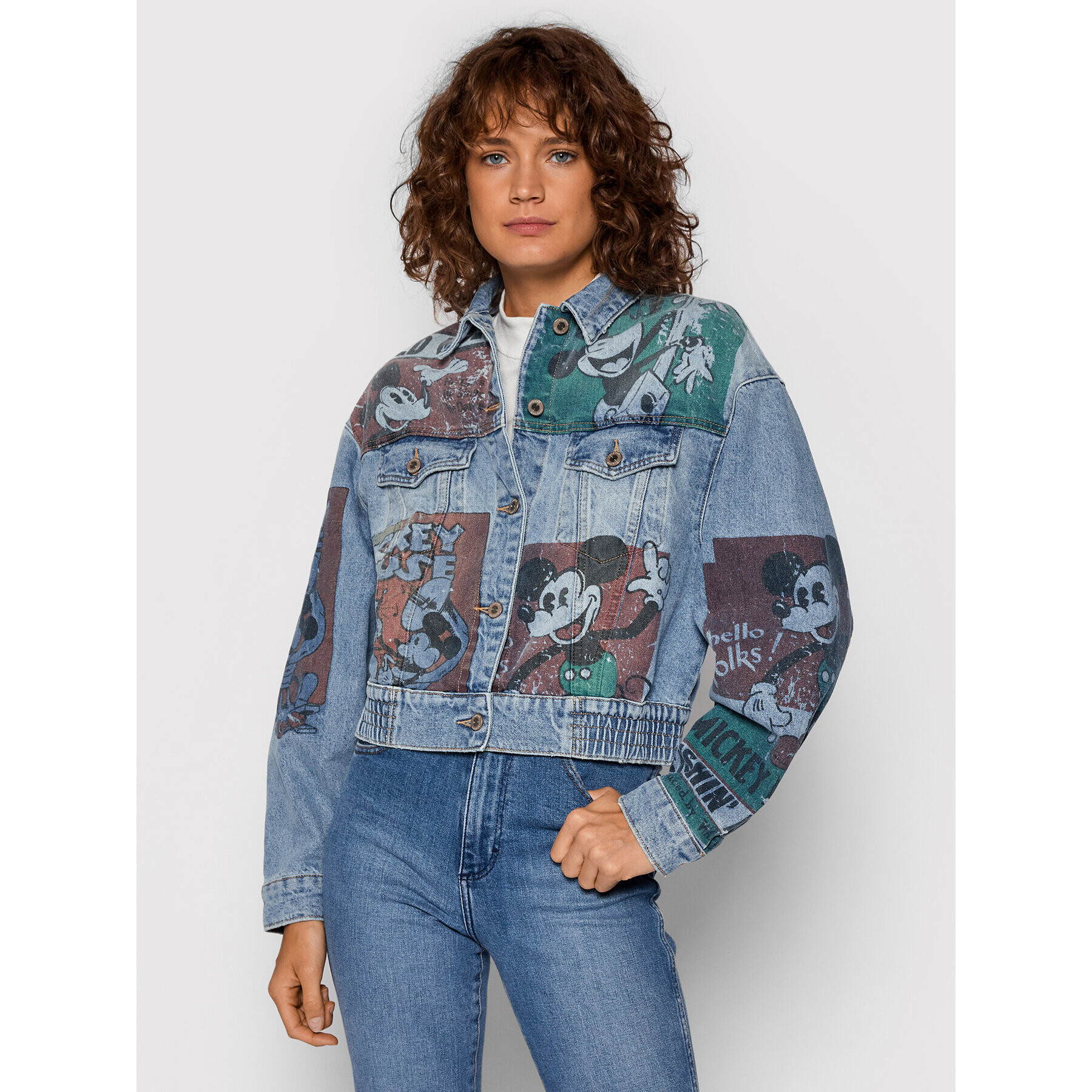 Desigual Geacă de blugi DISNEY India 21WWED32 Albastru Oversize - Pled.ro