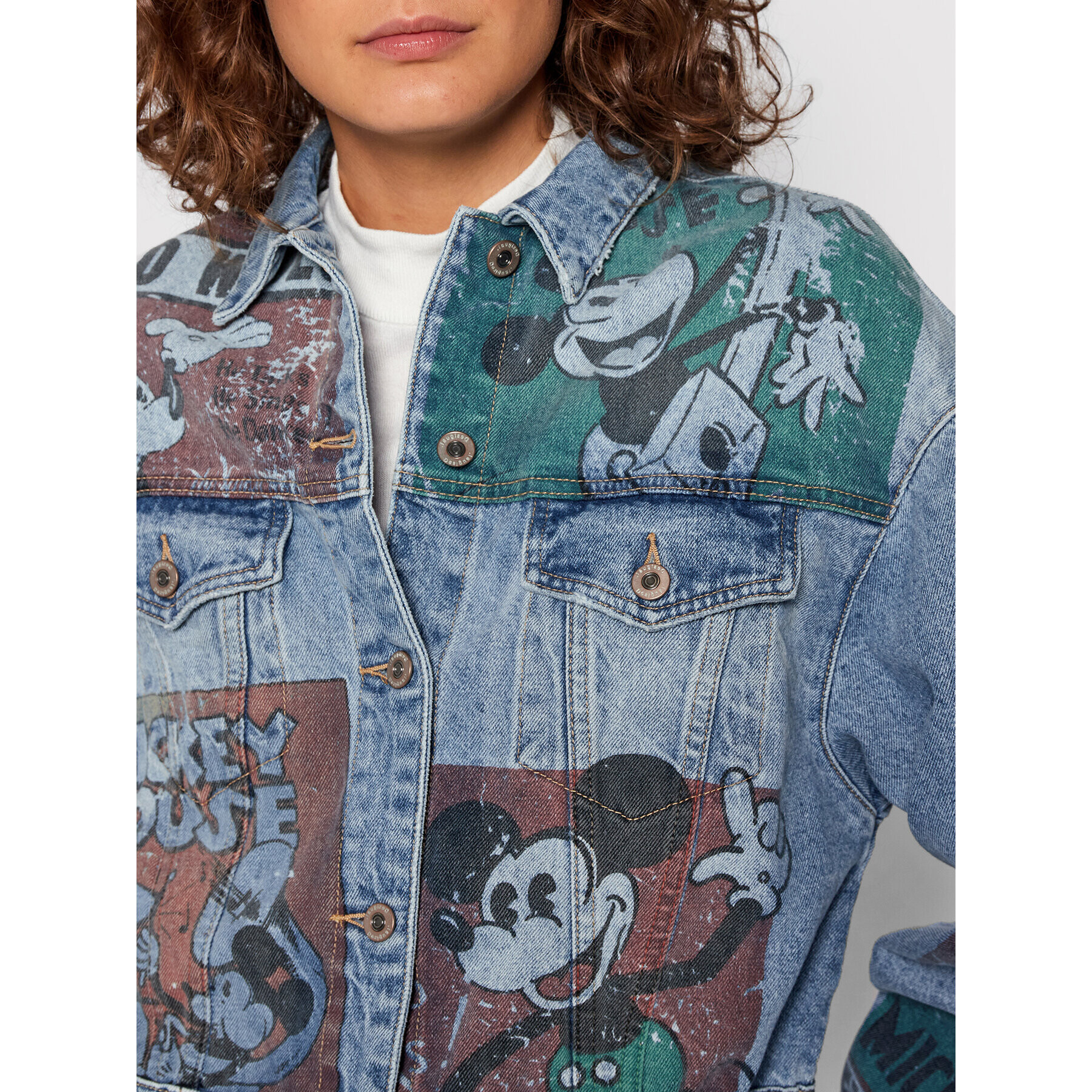 Desigual Geacă de blugi DISNEY India 21WWED32 Albastru Oversize - Pled.ro