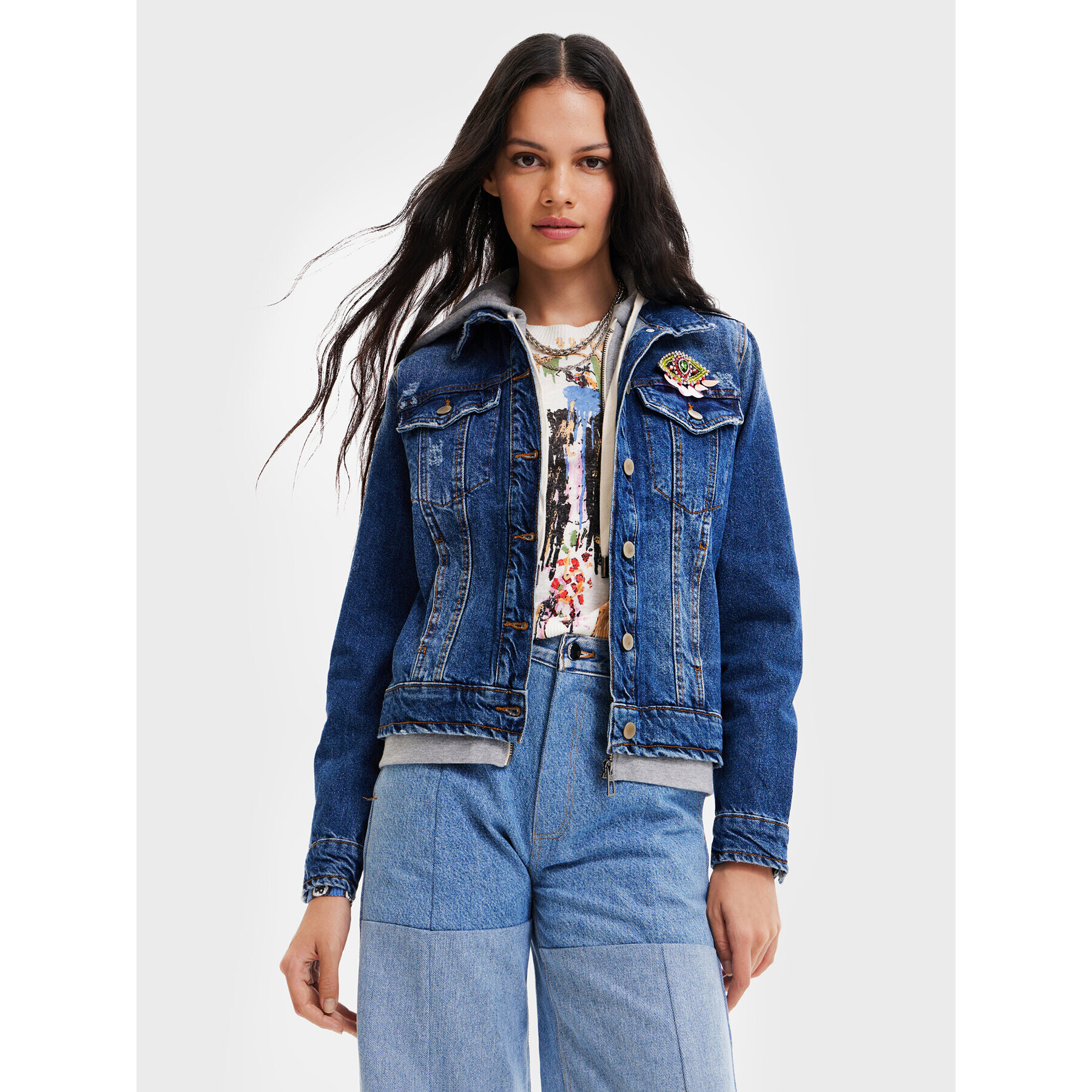 Desigual Geacă de blugi Jacksonville 22WWED46 Bleumarin Regular Fit - Pled.ro