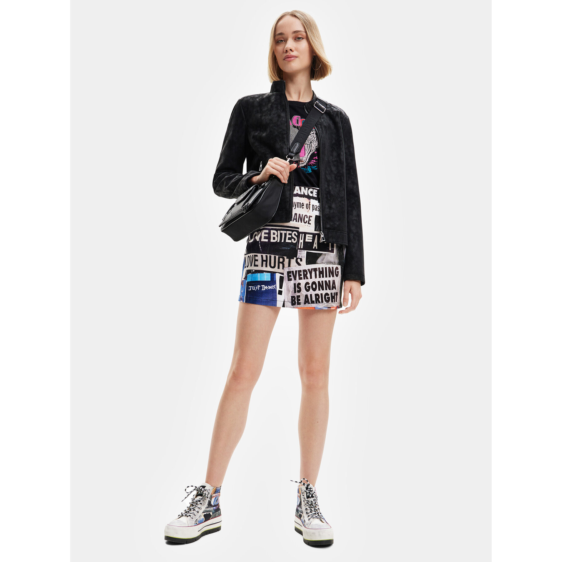 Desigual Geacă din imitație de piele Detroit 23SWEW02 Negru Regular Fit - Pled.ro