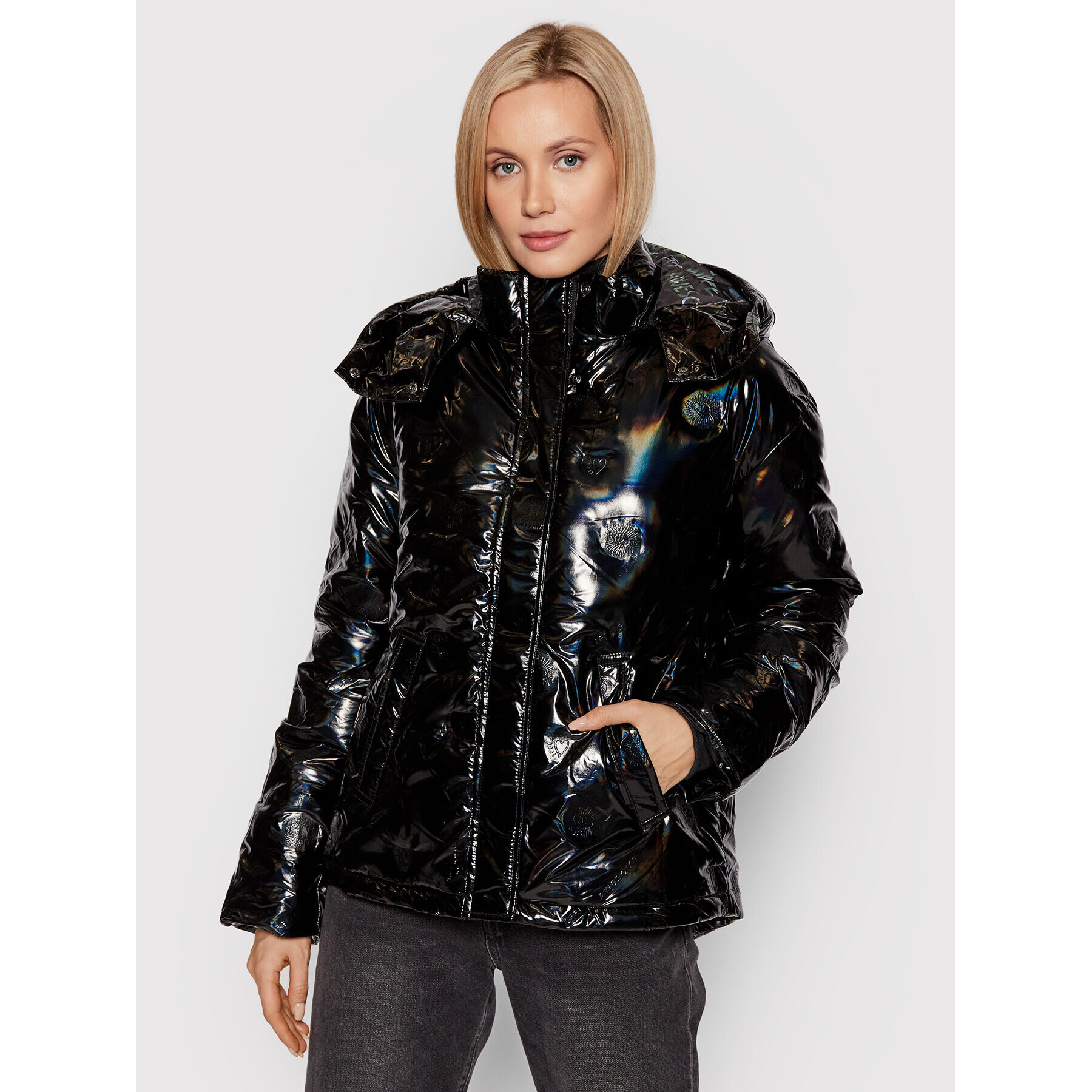 Desigual Geacă din puf Sunlion 21WWEWBE Negru Oversize - Pled.ro