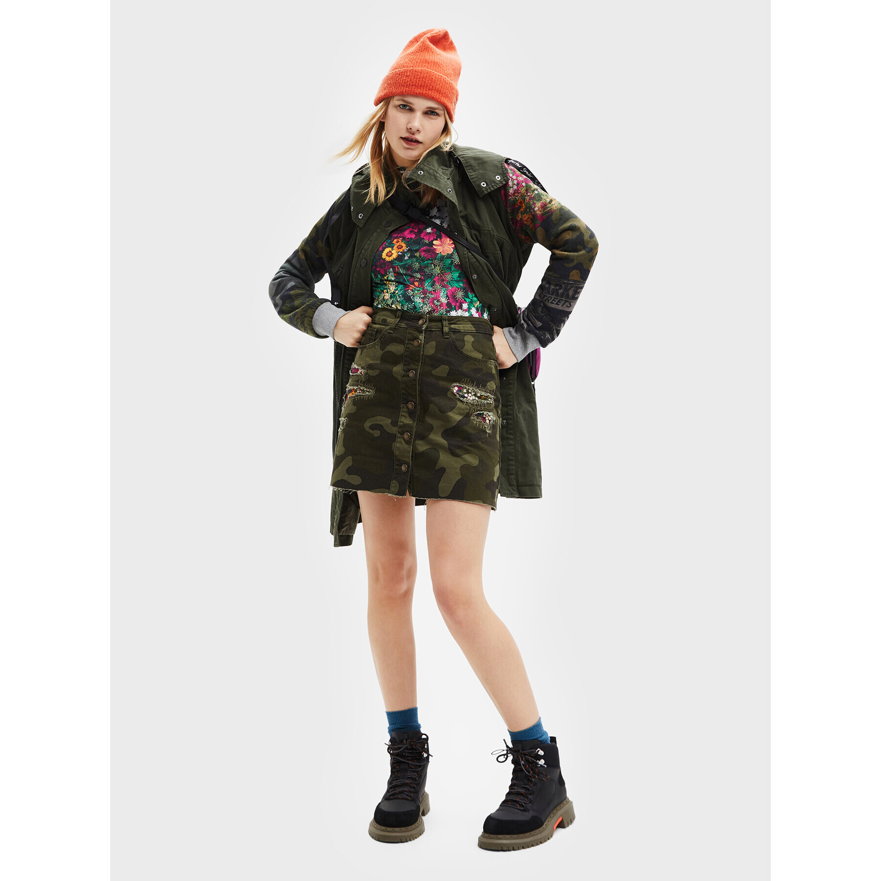 Desigual Hanorac Jorja 22WWEWAG Verde Oversize - Pled.ro