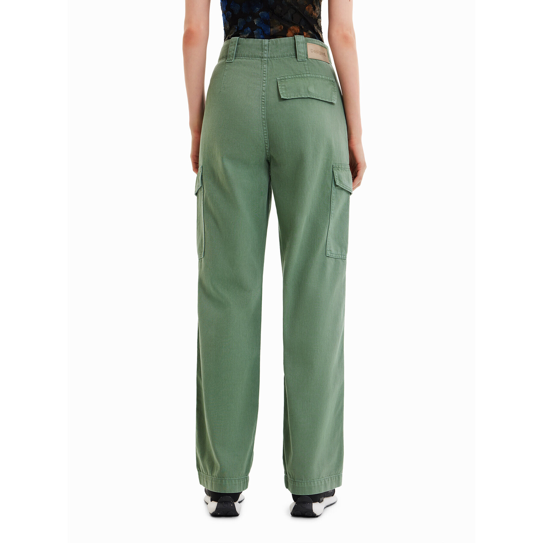 Desigual Pantaloni din material Sedal 23SWPN03 Verde Regular Fit - Pled.ro