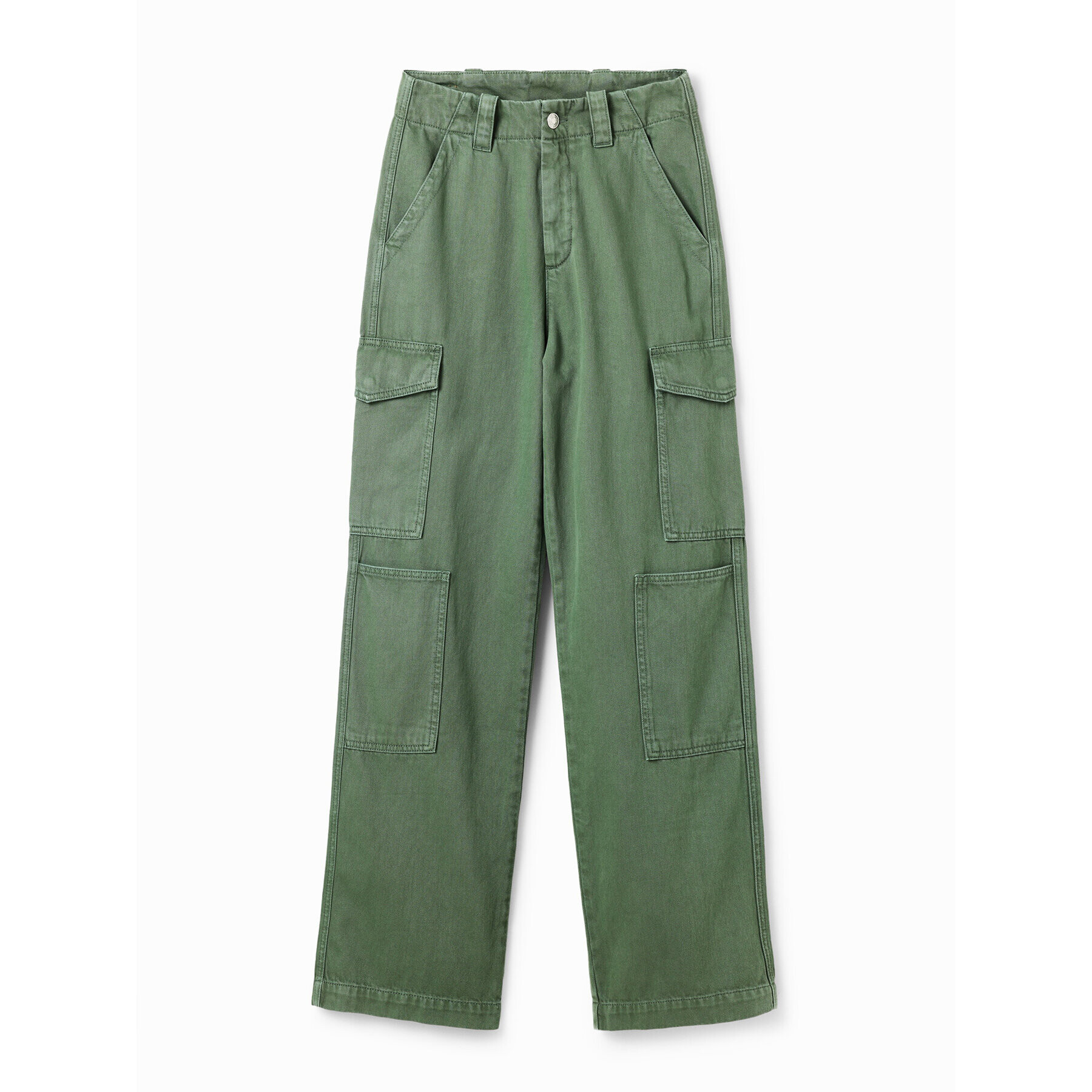 Desigual Pantaloni din material Sedal 23SWPN03 Verde Regular Fit - Pled.ro