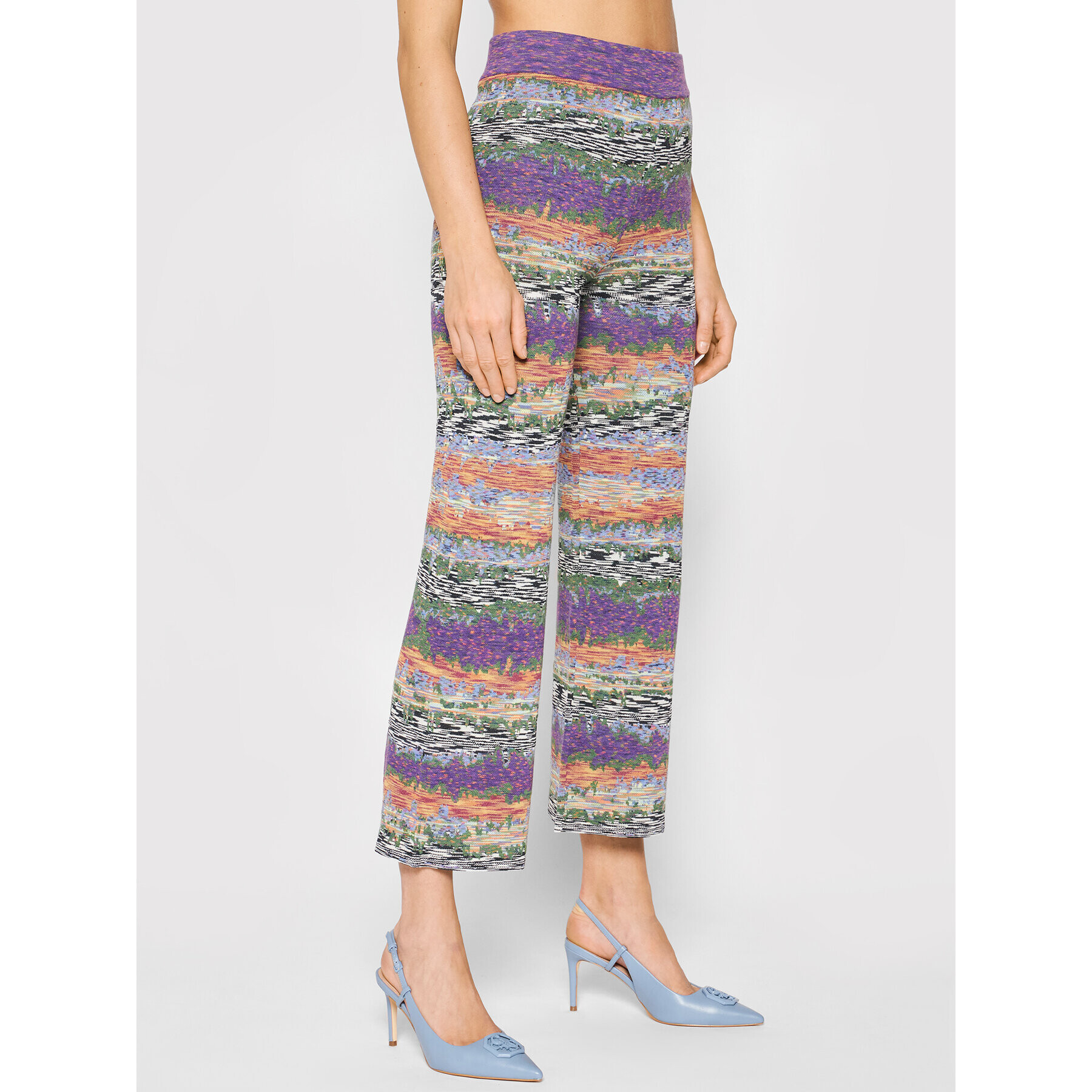 Desigual Pantaloni din material Volga 21WWPF04 Violet Straight Fit - Pled.ro