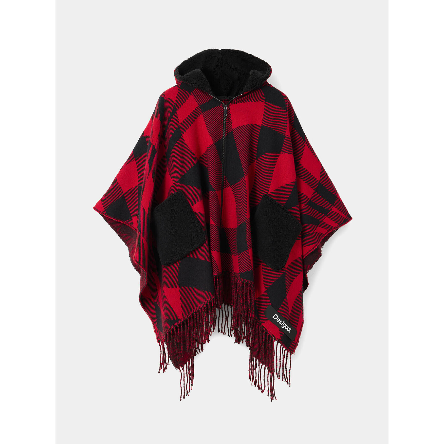 Desigual Poncho 23WAIA39 Negru Relaxed Fit - Pled.ro