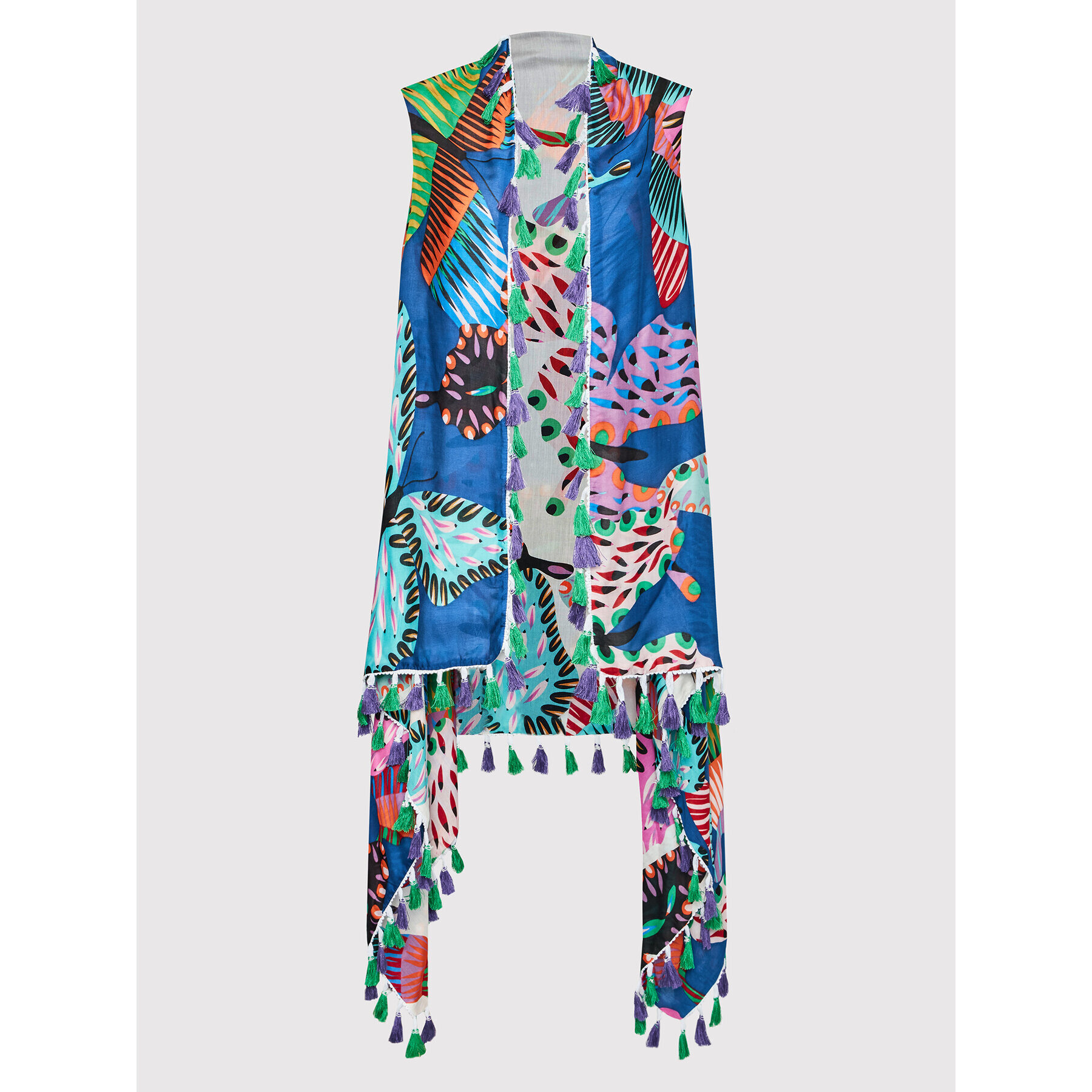 Desigual Poncho Batterflies 22SAWA35 Bleumarin Regular Fit - Pled.ro