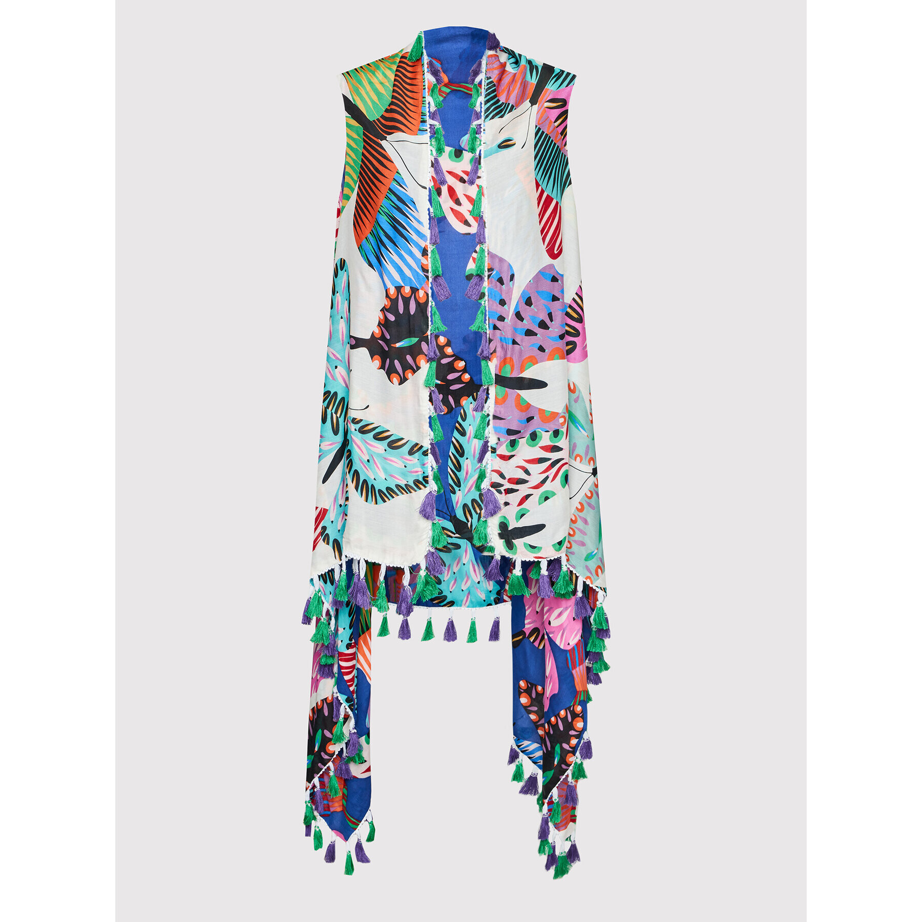 Desigual Poncho Batterflies 22SAWA35 Bleumarin Regular Fit - Pled.ro