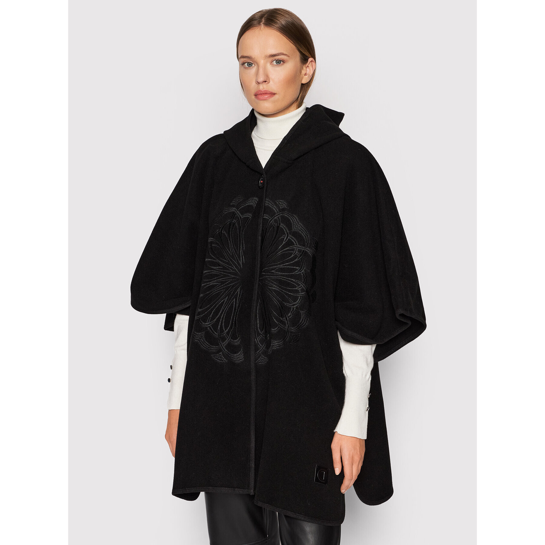 Desigual Poncho Mandarala Capa 21WAIA14 Negru Relaxed Fit - Pled.ro