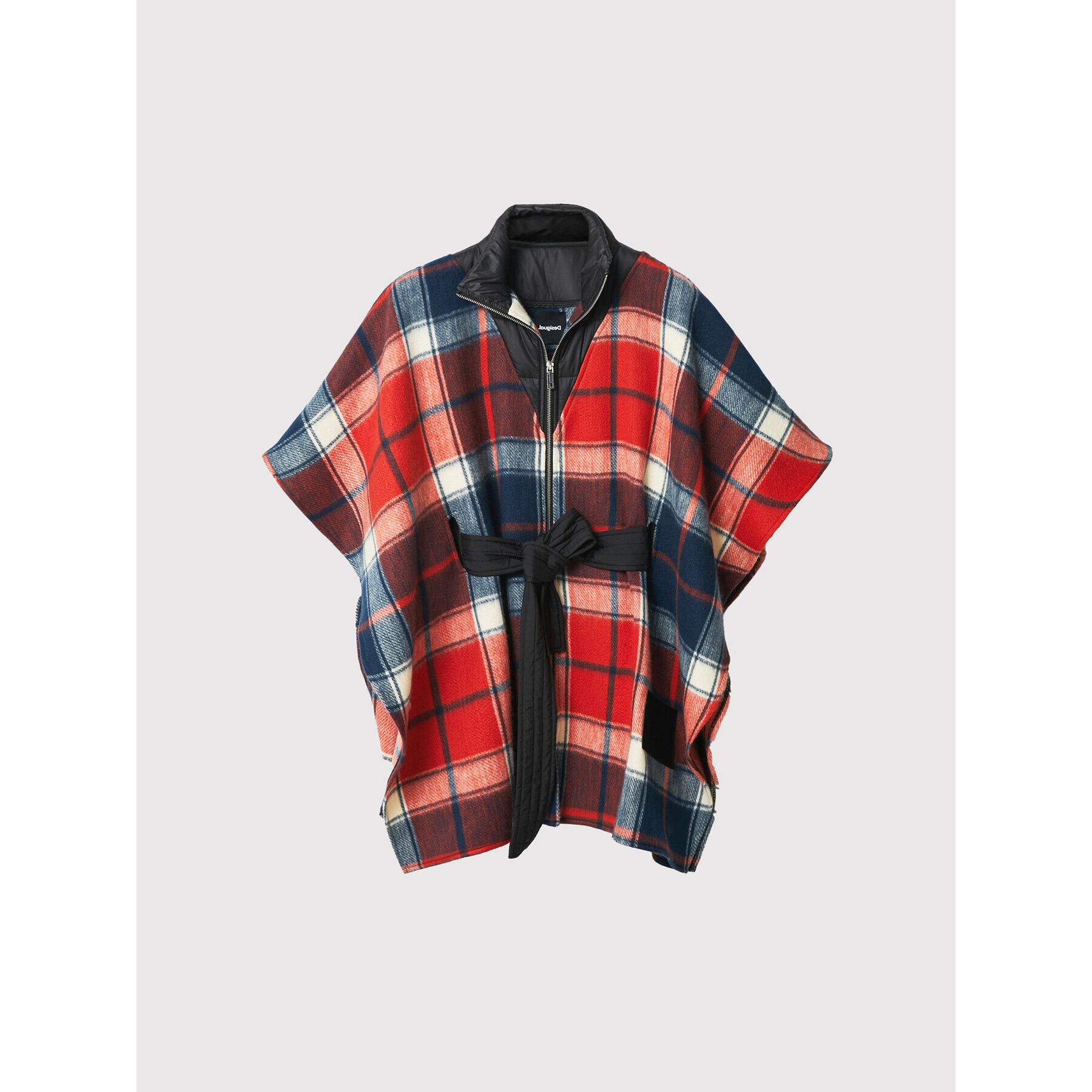 Desigual Poncho Red Check Milan 22WAIA12 Roșu Relaxed Fit - Pled.ro