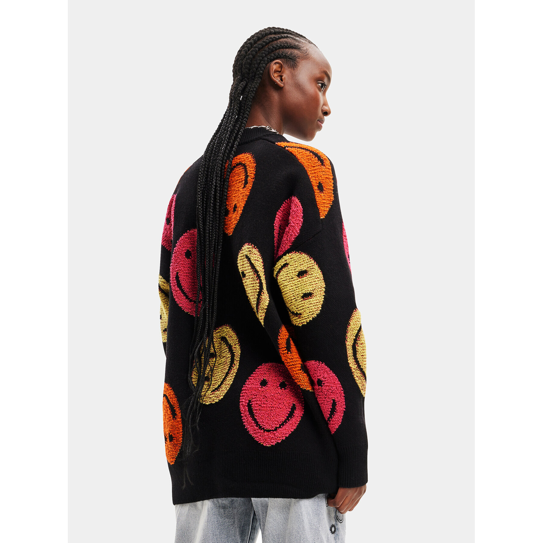 Desigual Pulover 23WWJF86 Negru Oversize - Pled.ro