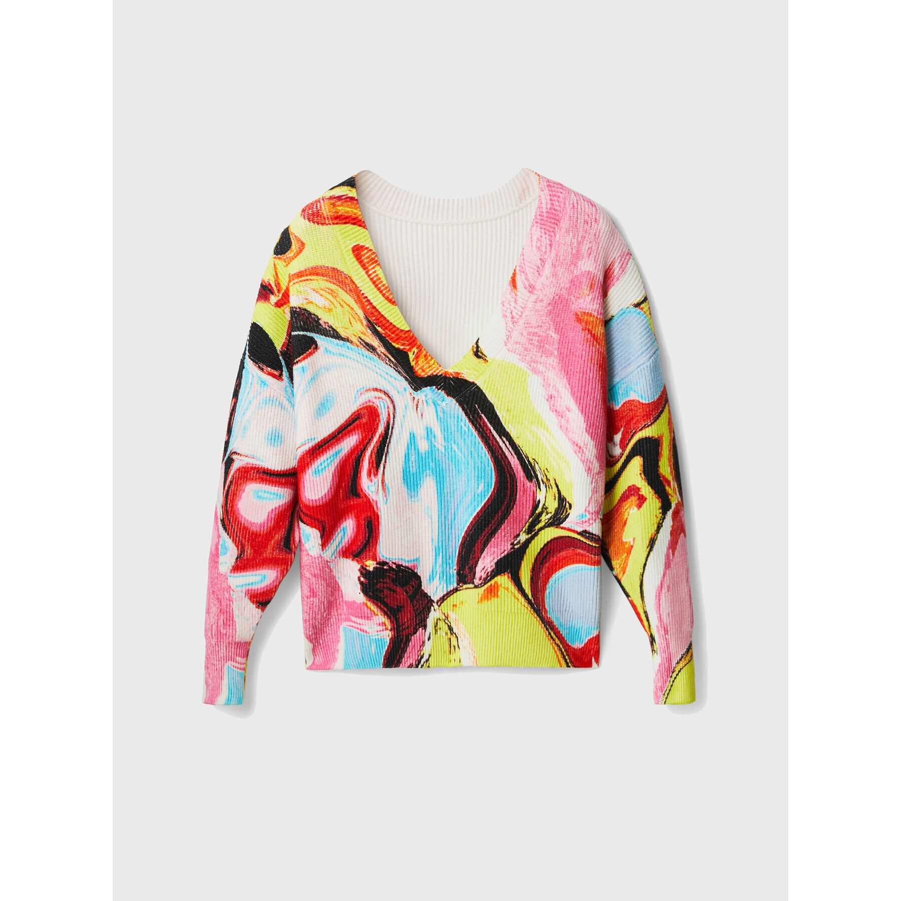 Desigual Pulover Eucenia 22WWJF27 Colorat Oversize - Pled.ro