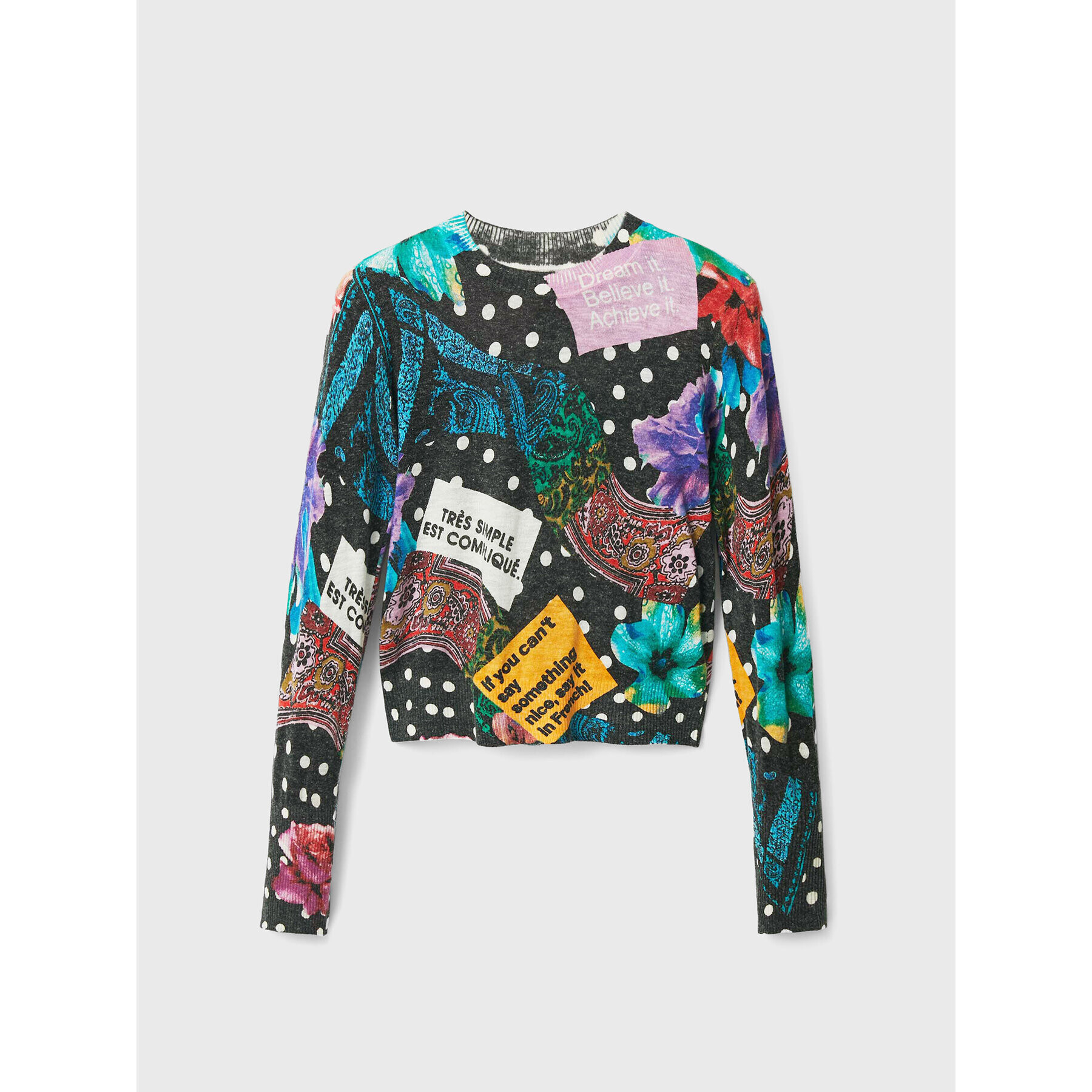 Desigual Pulover Spice 22WWJFA1 Colorat Regular Fit - Pled.ro