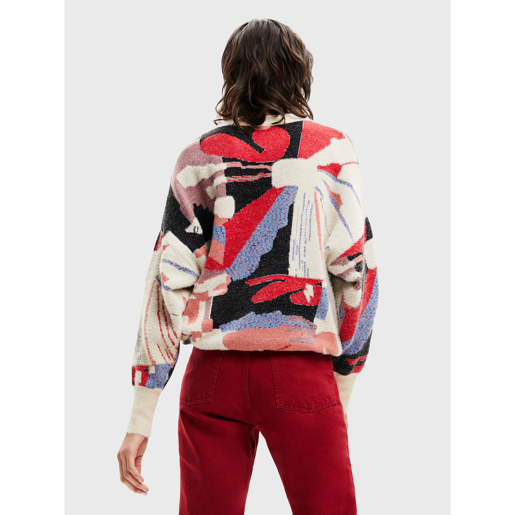 Desigual Pulover Sun 22WWJF45 Bej Oversize - Pled.ro