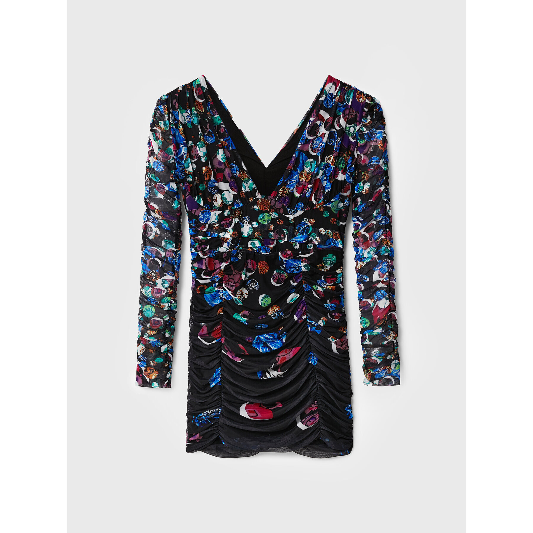 Desigual Rochie cocktail MONSIEUR CHRISTIAN LACROIX Confetti 22WWVK36 Negru Slim Fit - Pled.ro