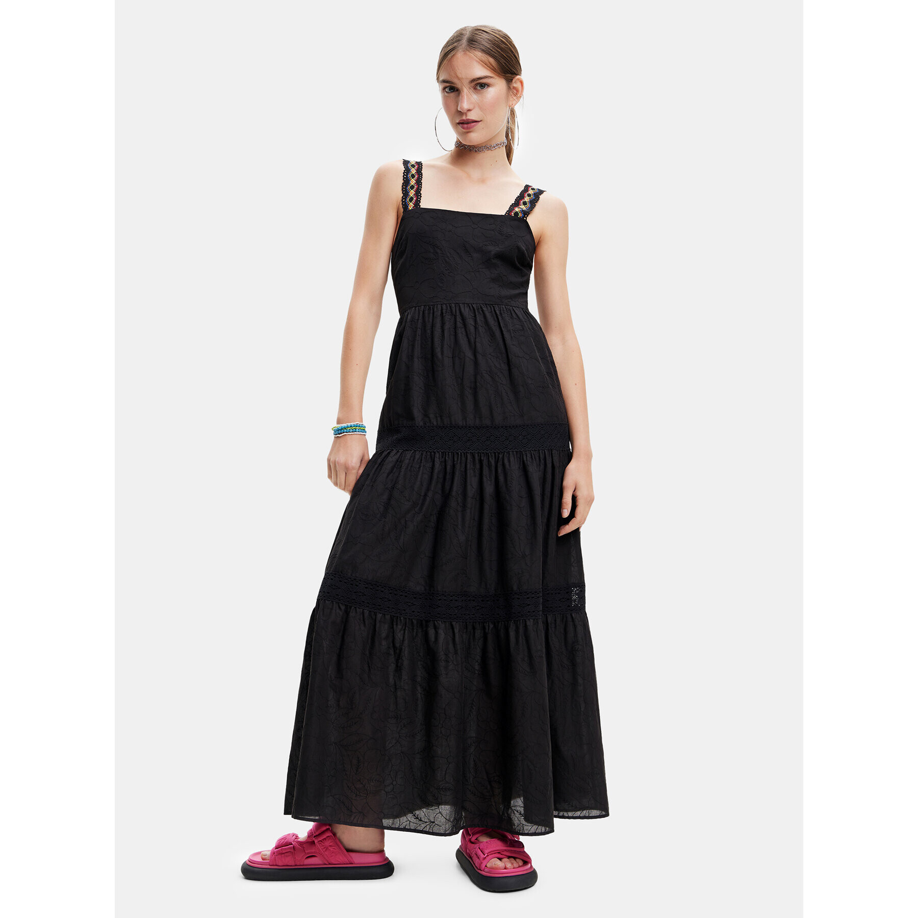 Desigual Rochie de vară 23SWVW66 Negru Regular Fit - Pled.ro