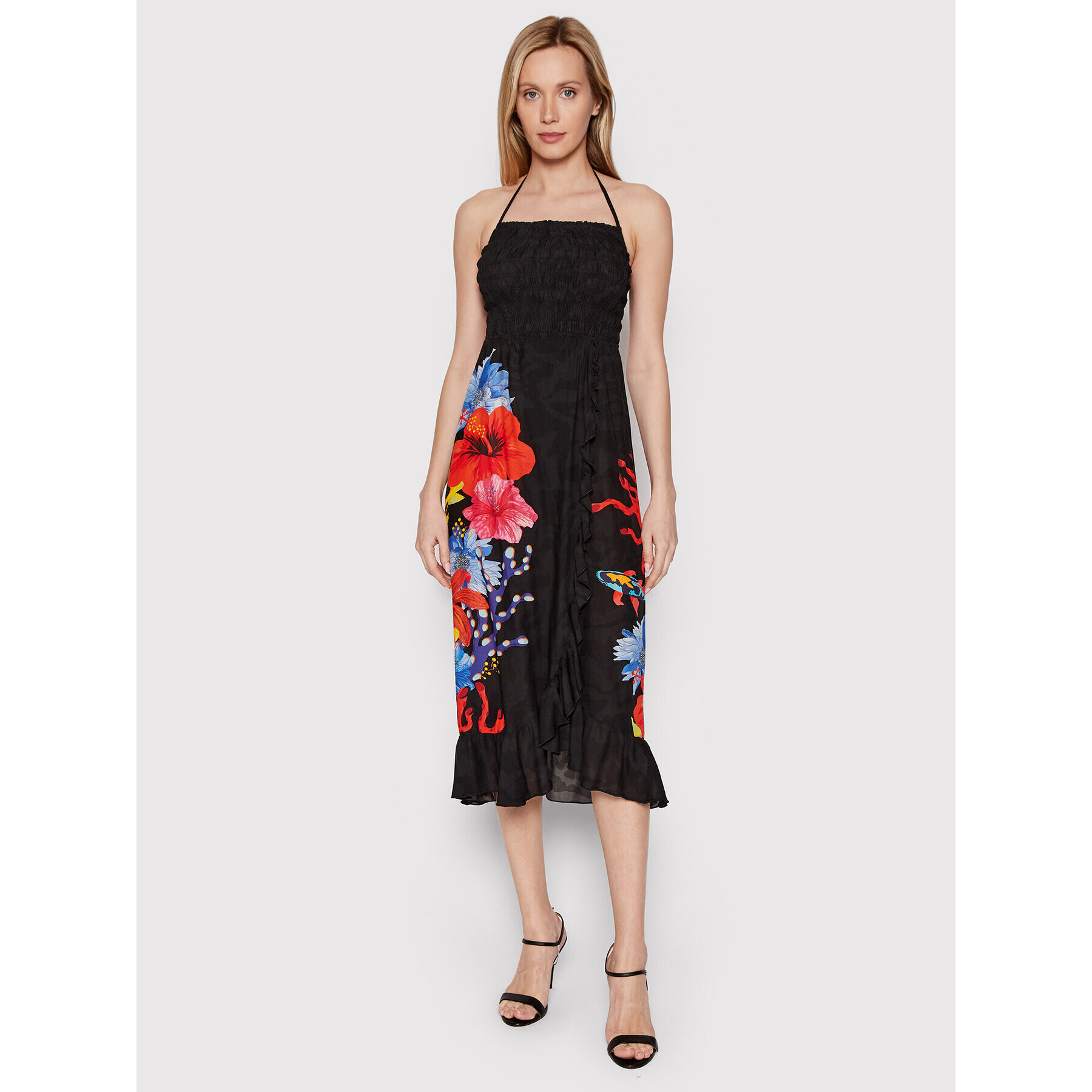 Desigual Rochie de vară Pomelo 22SWMW20 Negru Regular Fit - Pled.ro