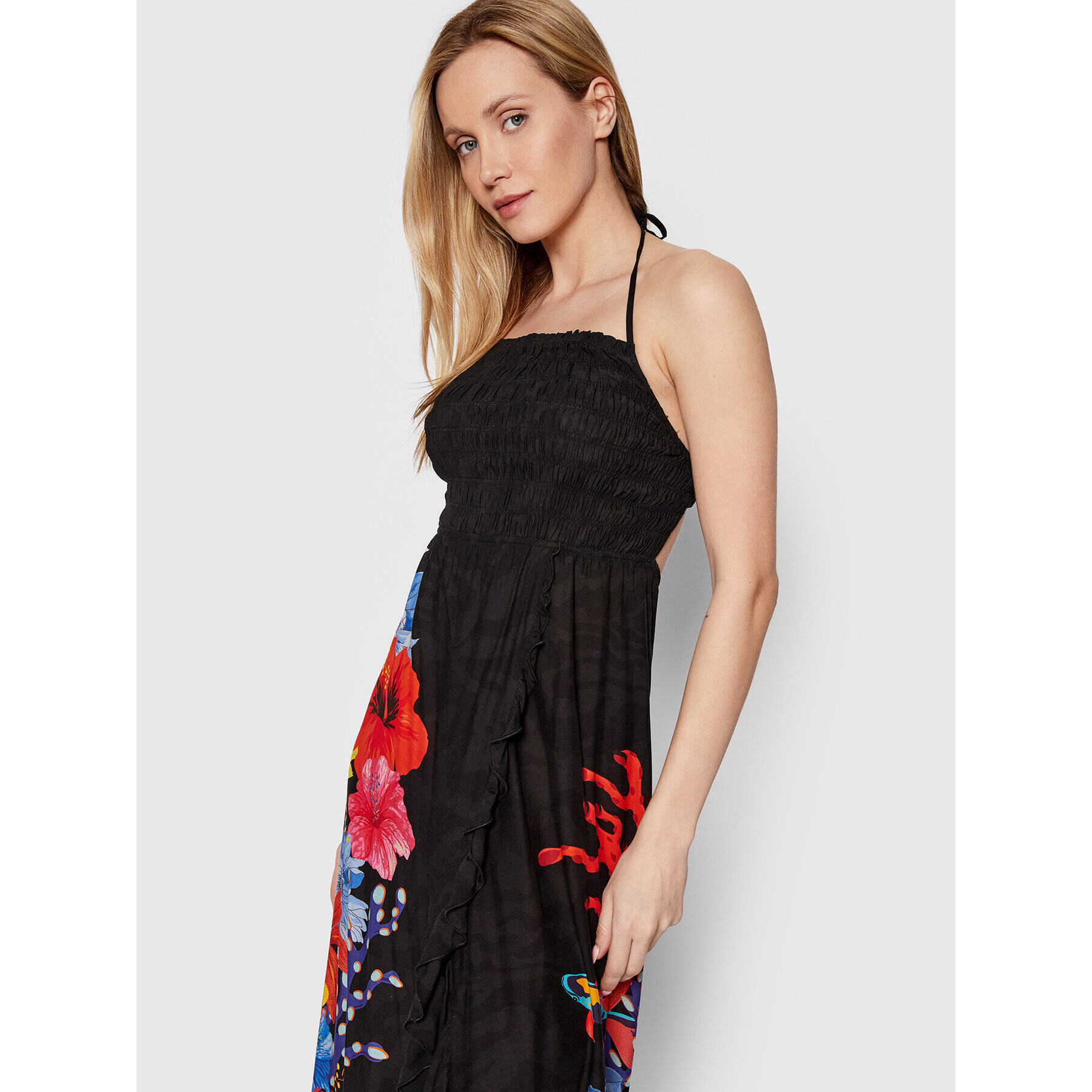 Desigual Rochie de vară Pomelo 22SWMW20 Negru Regular Fit - Pled.ro