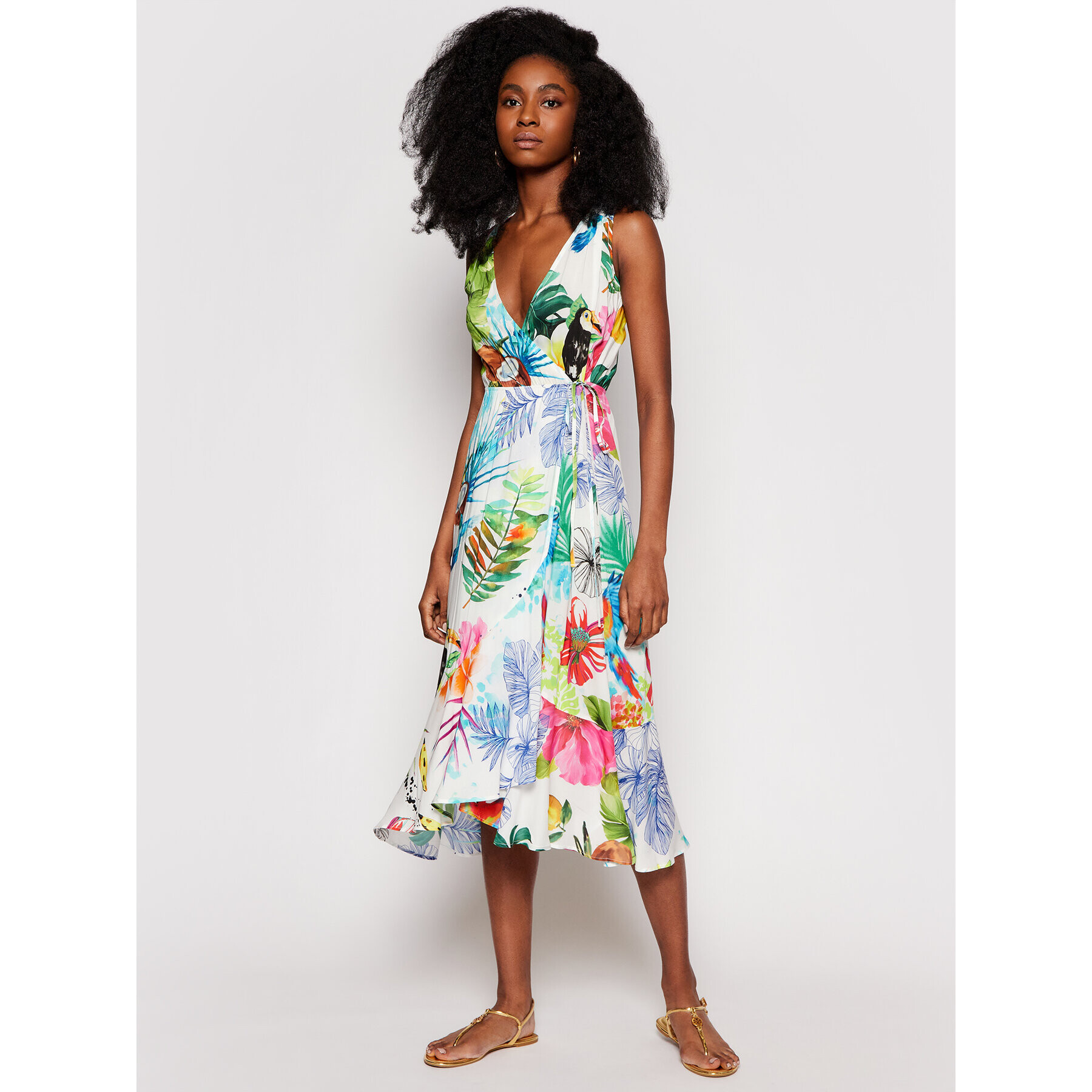 Desigual Rochie de vară Seychelles 21SWMW42 Colorat Regular Fit - Pled.ro