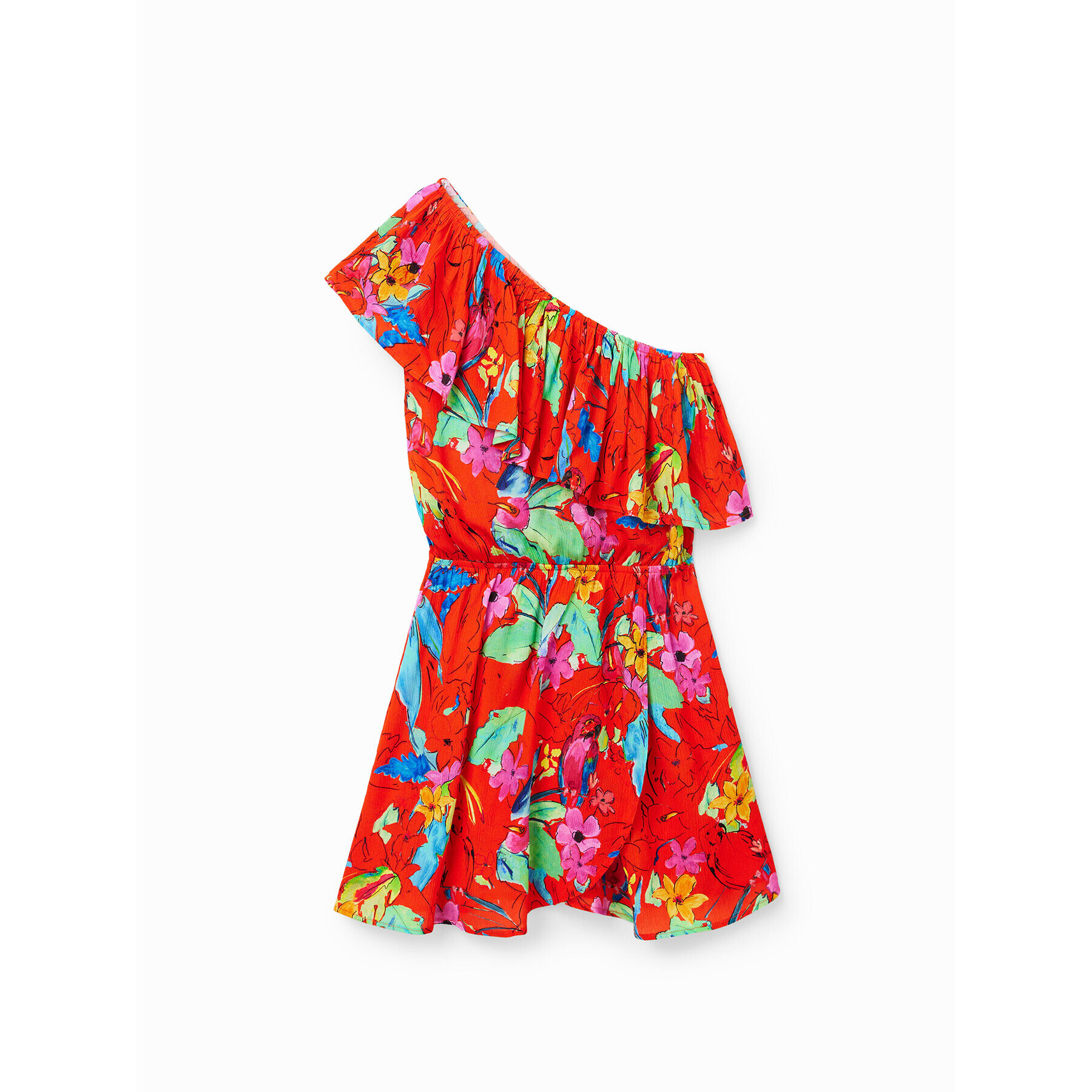 Desigual Rochie de vară Tropical 23SWVW83 Roșu Regular Fit - Pled.ro