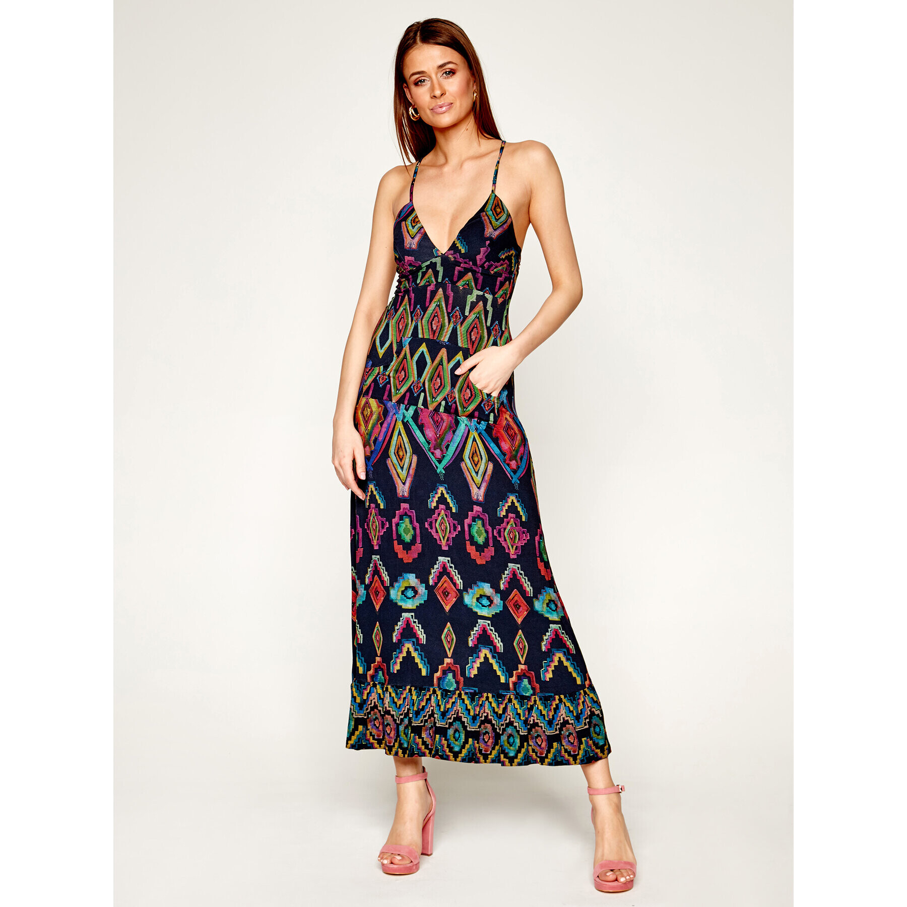 Desigual Rochie de vară Vest_Pepper's 20SWVK09 Colorat Regular Fit - Pled.ro