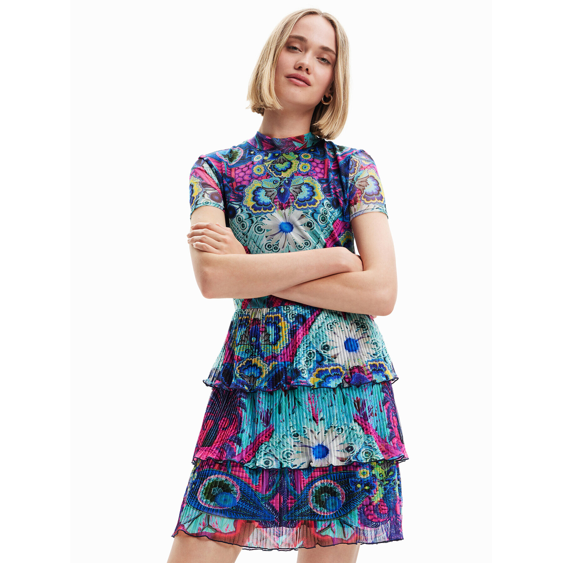 Desigual Rochie de zi 23SWVK33 Colorat Regular Fit - Pled.ro