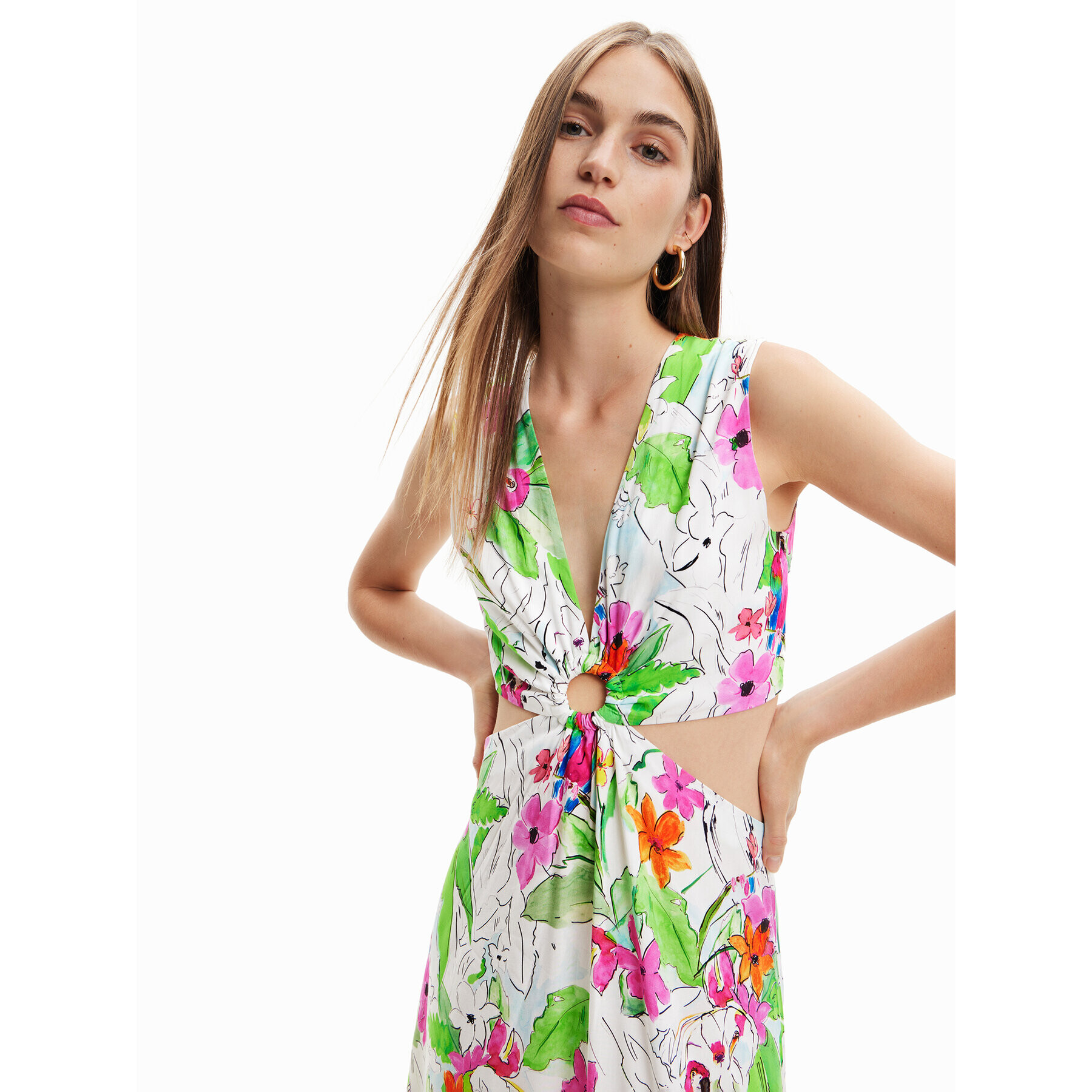 Desigual Rochie de zi 23SWVW73 Colorat Regular Fit - Pled.ro