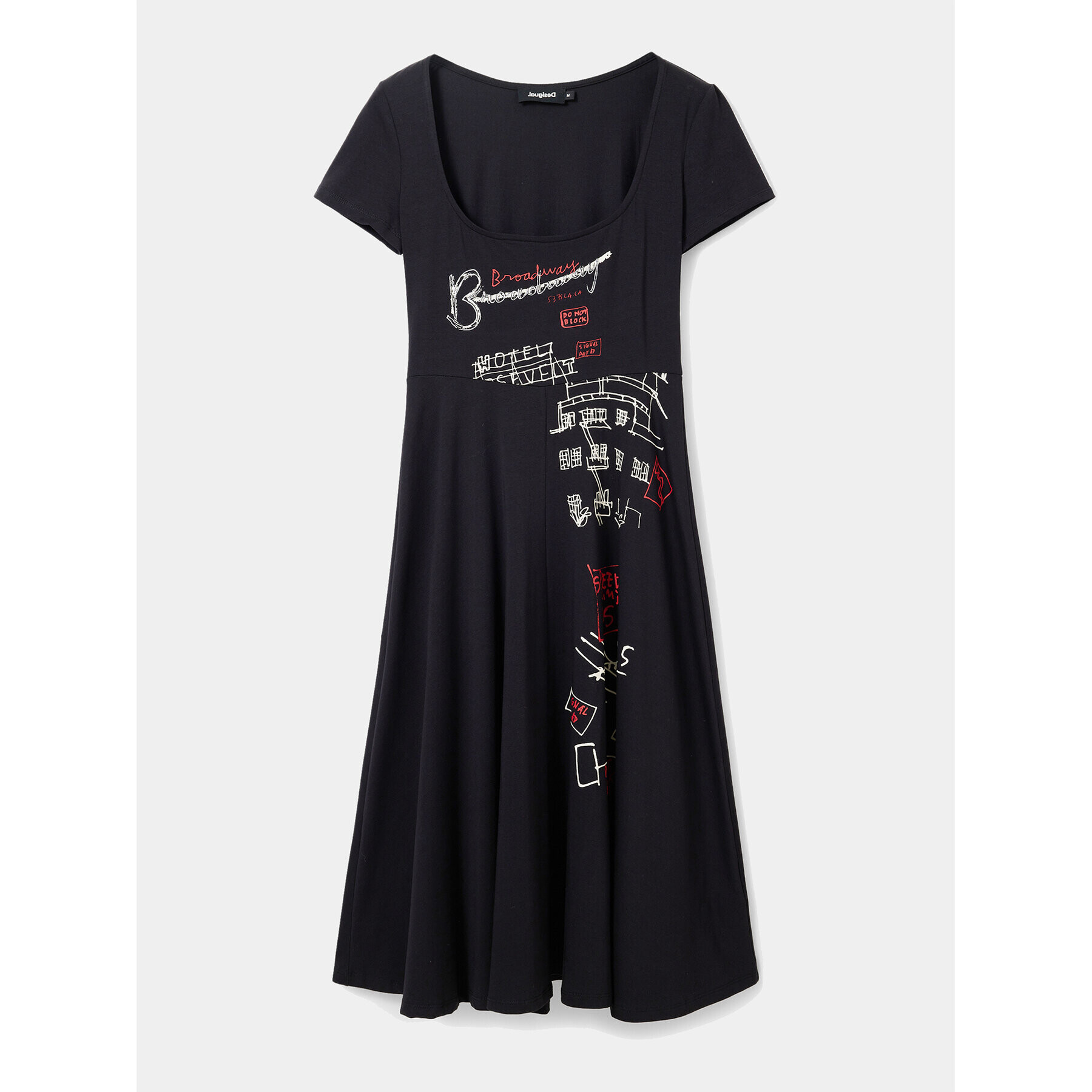 Desigual Rochie de zi 23WWVK15 Negru Regular Fit - Pled.ro