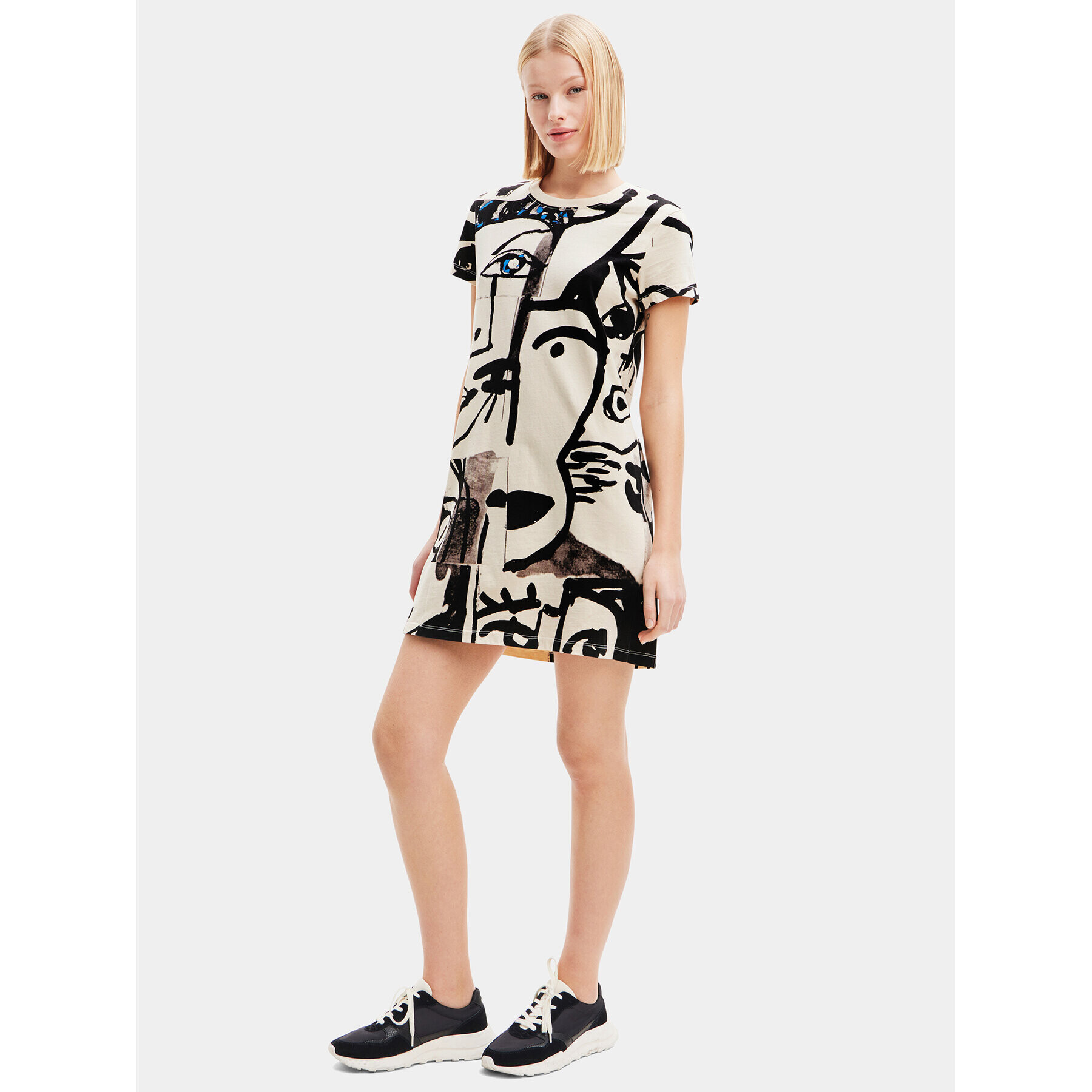 Desigual Rochie de zi 23WWVK69 Bej Regular Fit - Pled.ro