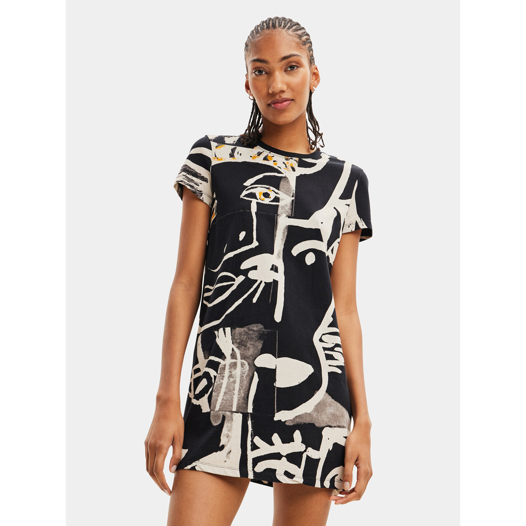 Desigual Rochie de zi 23WWVK69 Negru Regular Fit - Pled.ro