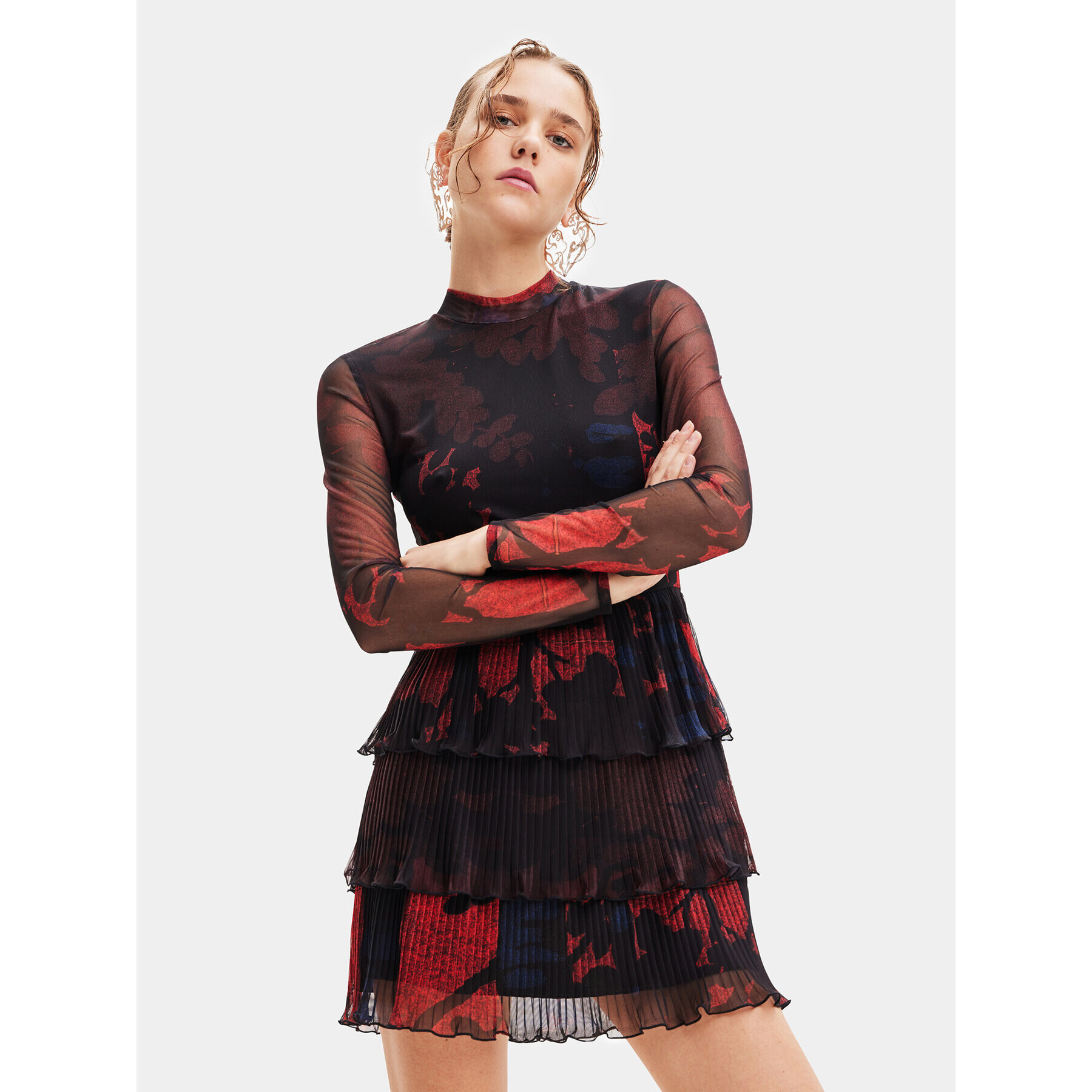 Desigual Rochie de zi 23WWVK78 Roșu Regular Fit - Pled.ro