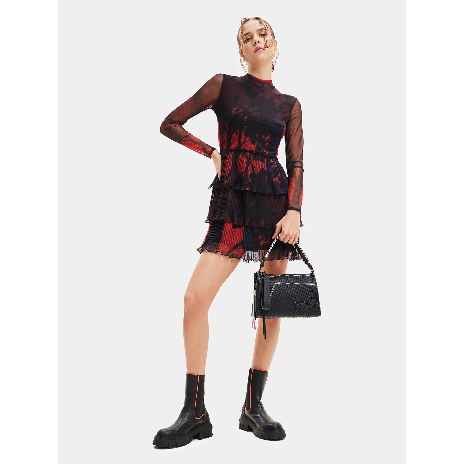 Desigual Rochie de zi 23WWVK78 Roșu Regular Fit - Pled.ro