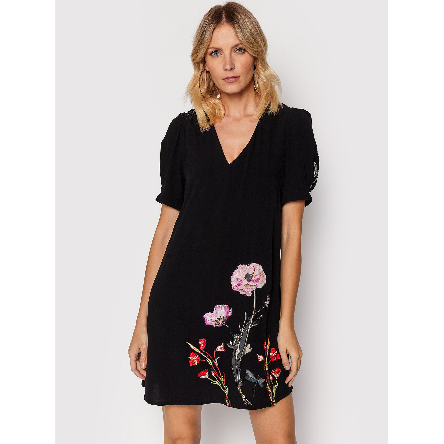 Desigual Rochie de zi Buganvilla 21WWVW33 Negru Regular Fit - Pled.ro